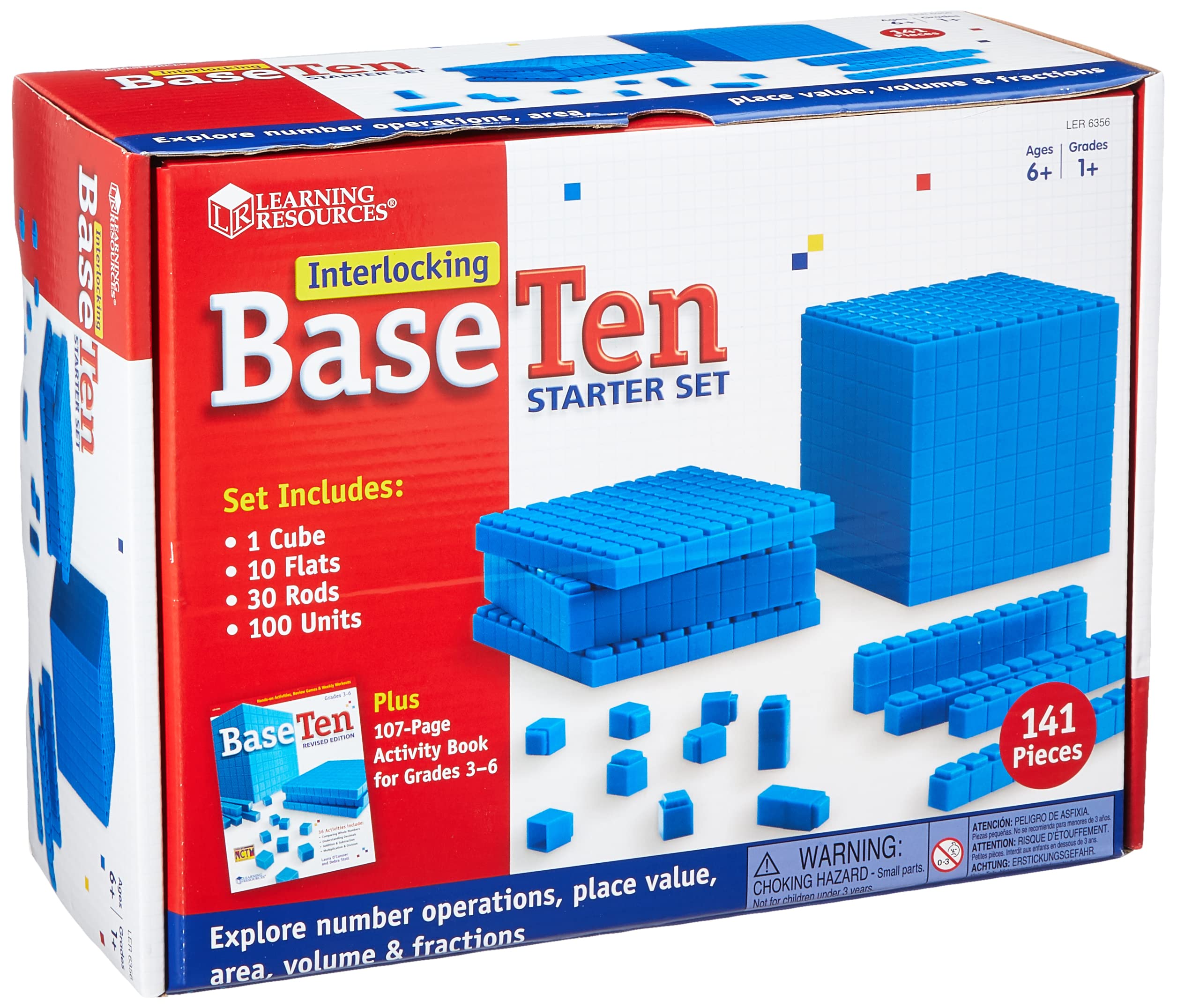 Foto 3 pulgar | Base Ten Starter Set Learning Resources 141 Piezas Para Más De 6 Años - Venta Internacional.