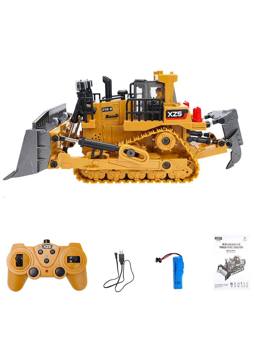 Foto 3 pulgar | Bulldozer Rc A Escala 1:24 Con Control Remoto De 9 Canales Y 2.4 Ghz Para Excavadora Pesada - Venta Internacional.