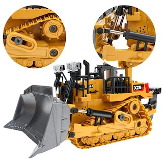 Foto 3 | Bulldozer Rc A Escala 1:24 Con Control Remoto De 9 Canales Y 2.4 Ghz Para Excavadora Pesada - Venta Internacional.