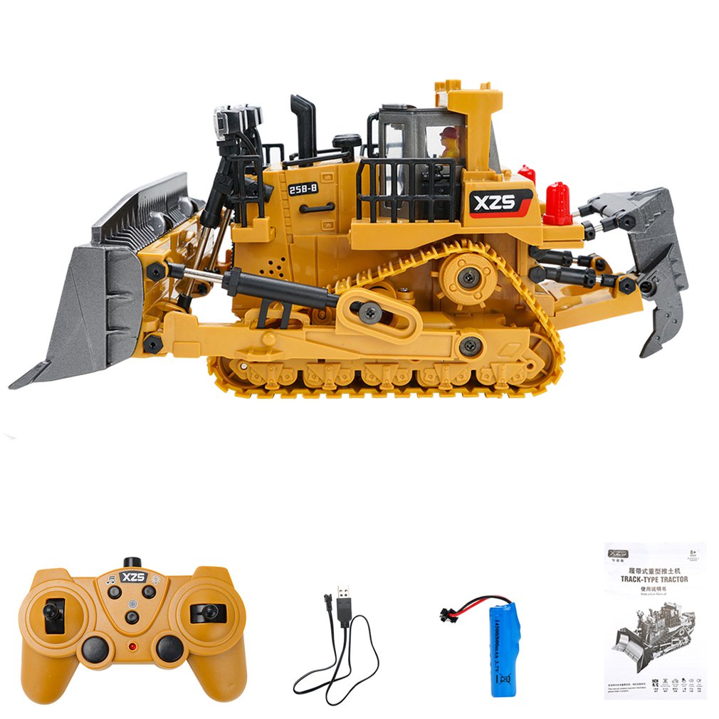Foto 4 | Bulldozer Rc A Escala 1:24 Con Control Remoto De 9 Canales Y 2.4 Ghz Para Excavadora Pesada - Venta Internacional.
