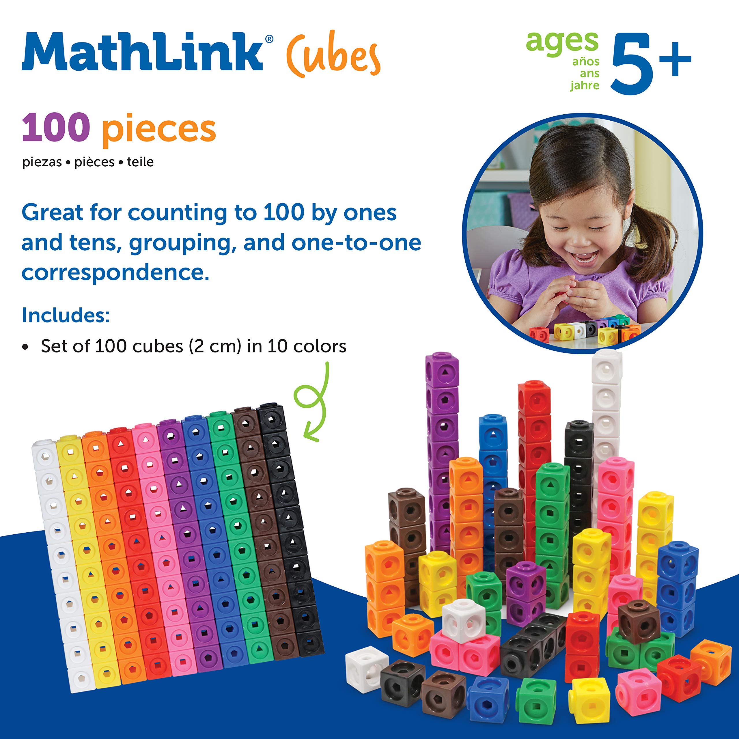 Foto 7 pulgar | Juego de 100 Actividades Stem Recursos de Aprendizaje de Mathlink Cubes - Venta Internacional