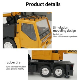 Foto 2 | Modelo de Vehículo de Ingeniería RC Hoist Crane 1:24 10ch con Luz - Venta Internacional