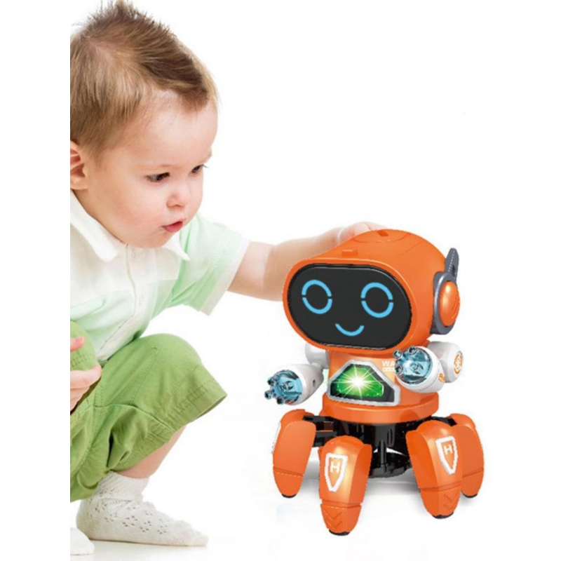 Robot Toy Dancer Musical Spider Con Luces Led Naranjo - Venta Internacional.