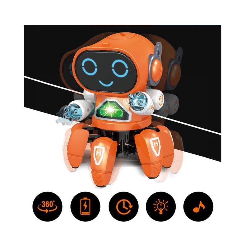 Foto 3 pulgar | Robot Toy Dancer Musical Spider Con Luces Led Naranjo - Venta Internacional.