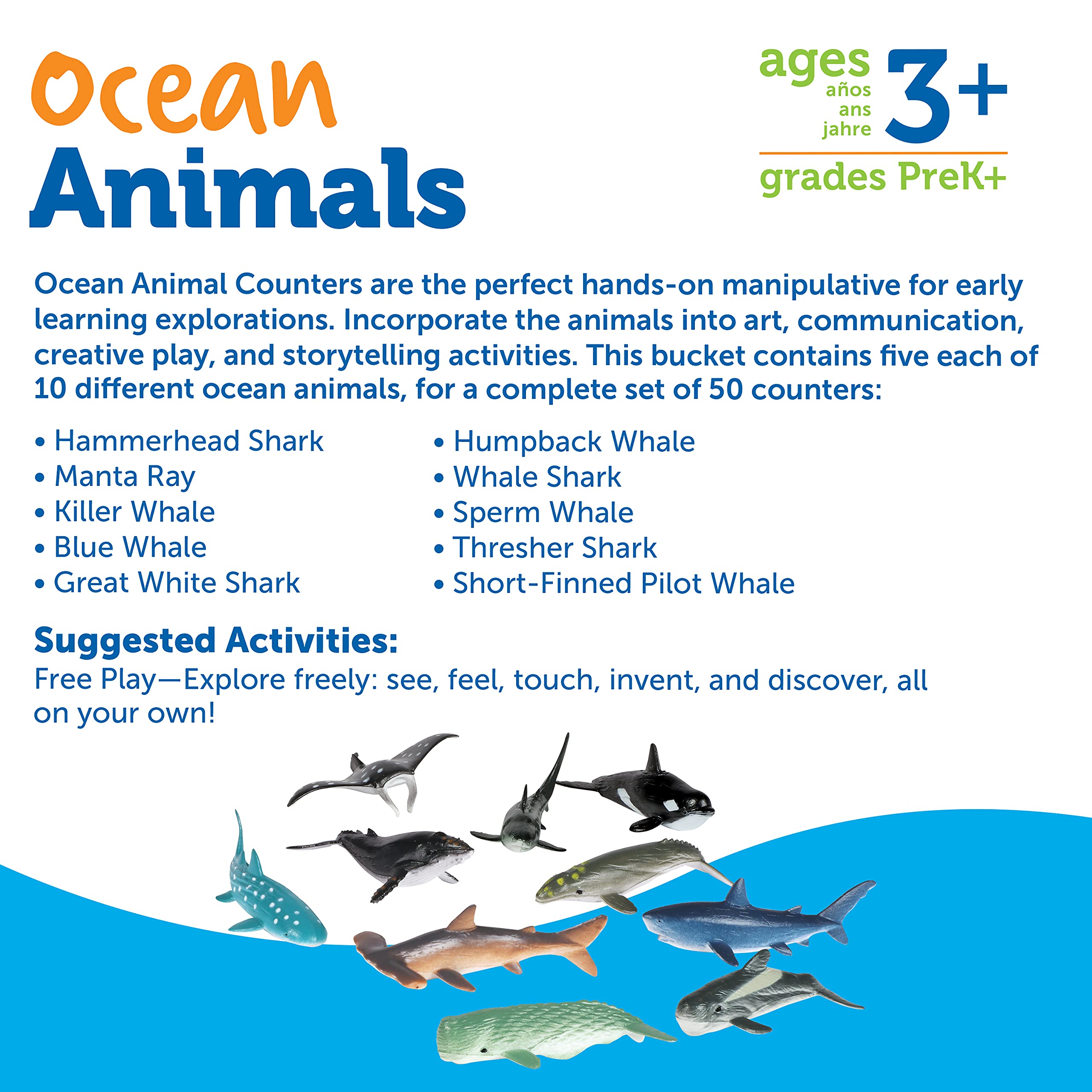 Foto 6 | Figuras Learning Resources Animales del Océano 50 Piezas-Venta Internacional