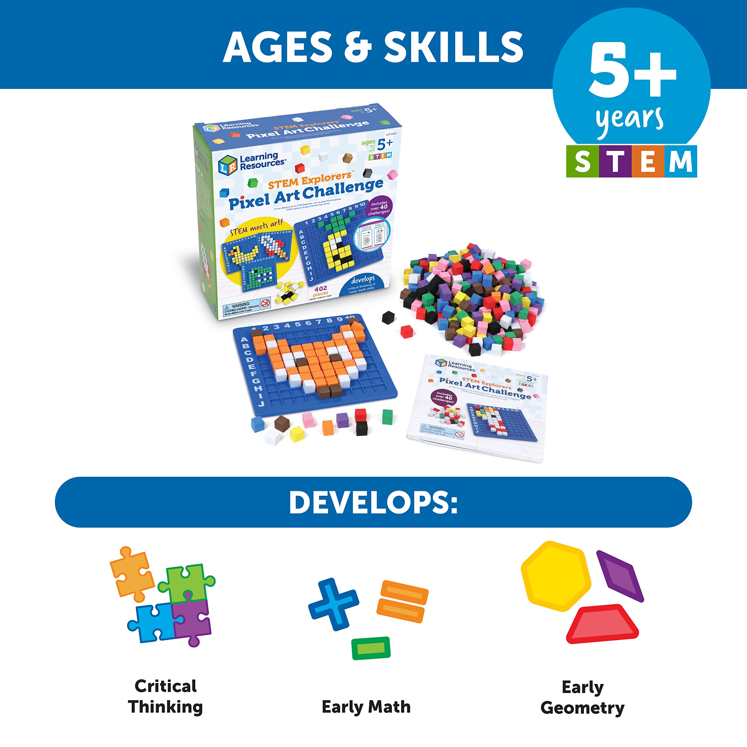 Foto 6 pulgar | Toy Learning Resources Stem Explorers Pixel Art Challenge - Venta Internacional