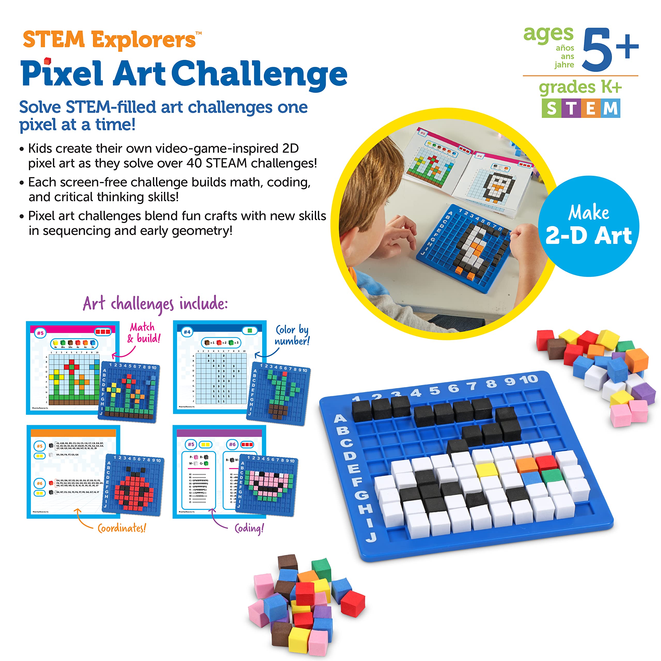 Foto 7 pulgar | Toy Learning Resources Stem Explorers Pixel Art Challenge - Venta Internacional