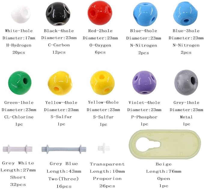 Foto 5 pulgar | Kit de Modelos Moleculares de Química 125 Piezas - Venta Internacional
