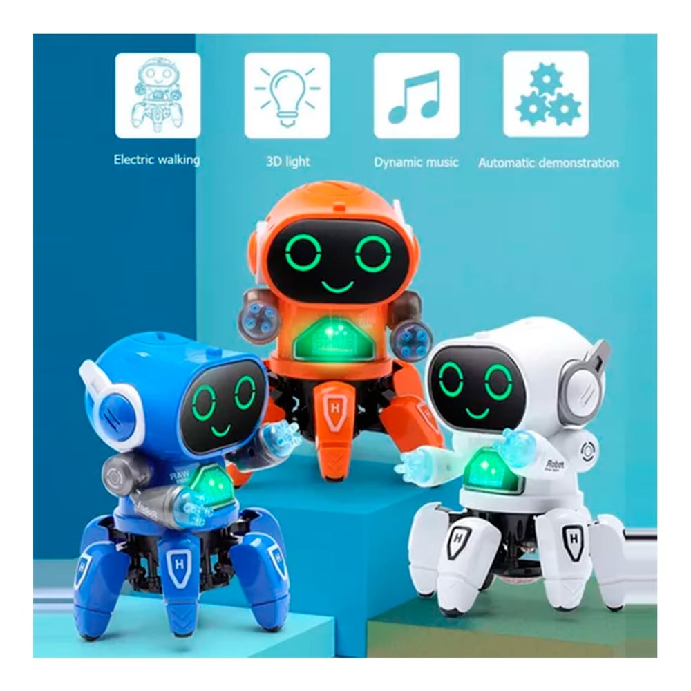 Foto 7 pulgar | Robot de Juguete de 6 Garras con Luz y Música para Niños - Venta Internacional