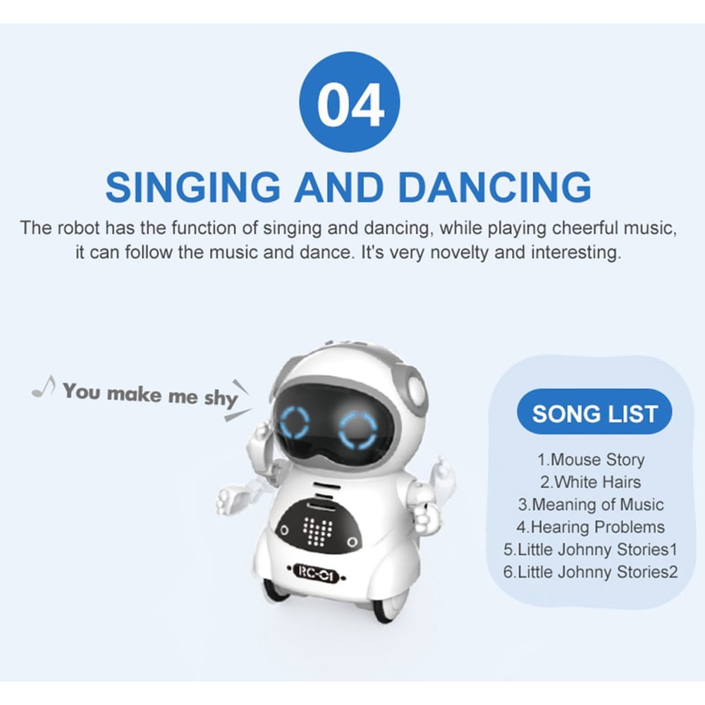 Foto 5 pulgar | Smart Pocket Robot Mini Walk Music Dance Light Para Niños - Venta Internacional