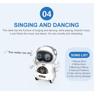 Foto 4 | Smart Pocket Robot Mini Walk Music Dance Light Para Niños - Venta Internacional