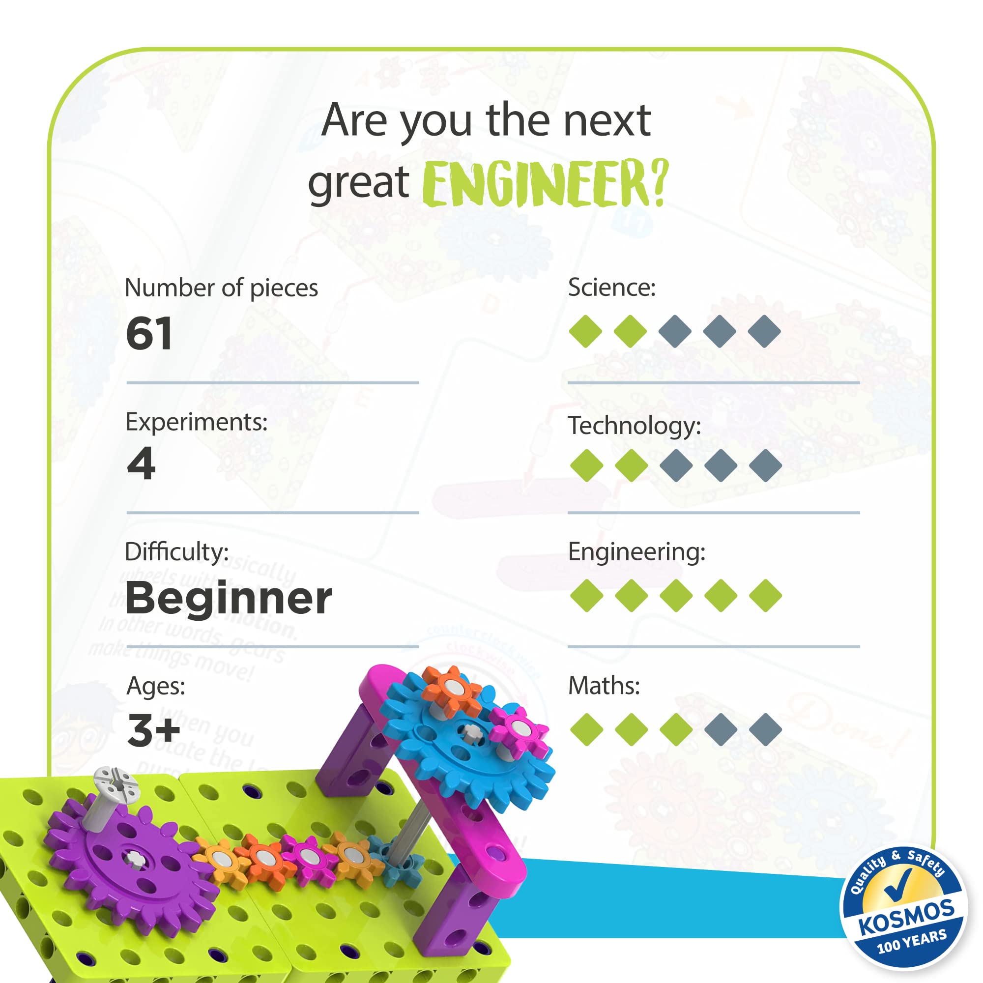 Foto 3 pulgar | Kit De Experimentos Stem Thames & Kosmos Kids First: Introducción A Gears - Venta Internacional.