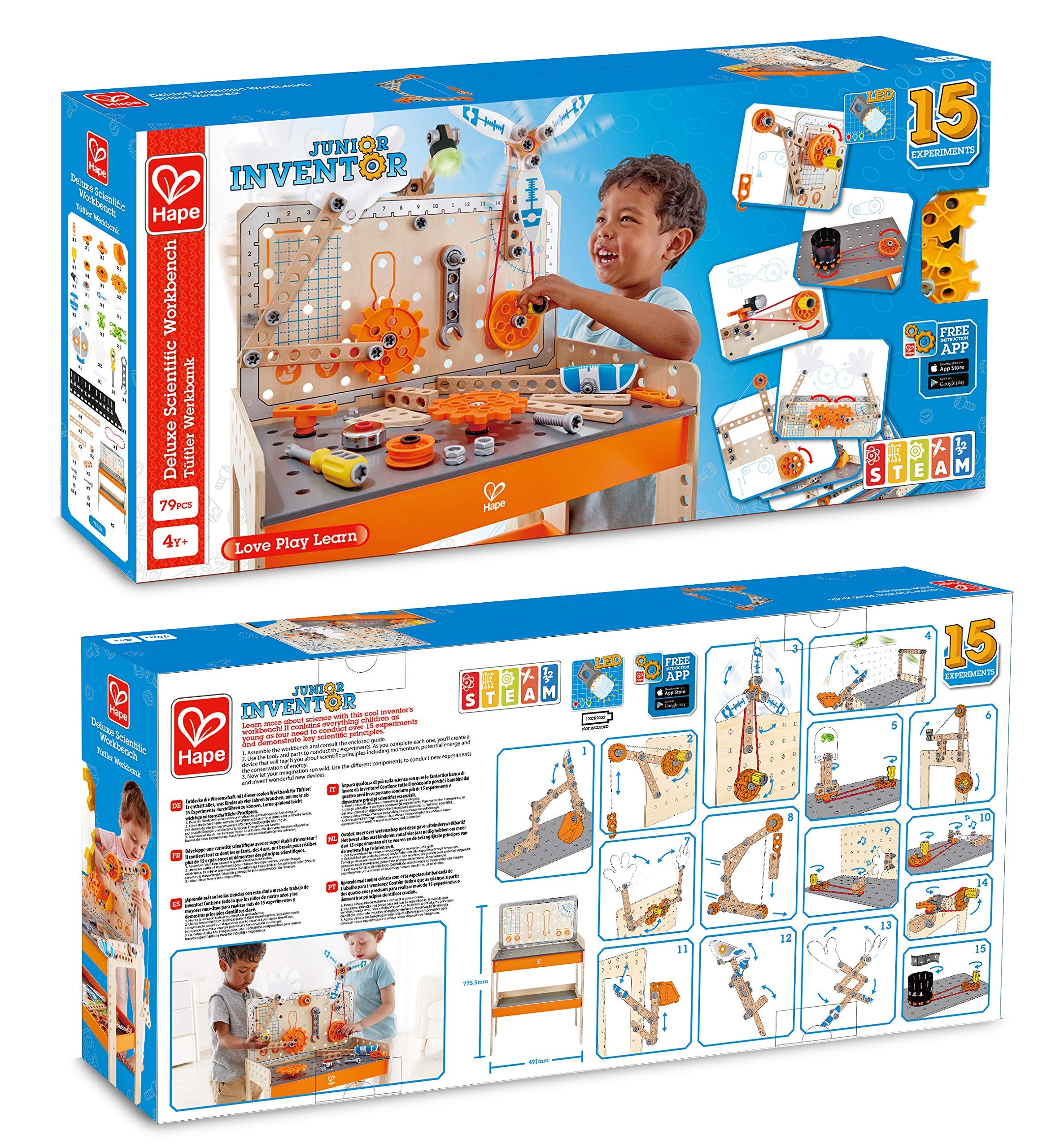 Foto 4 pulgar | Banco De Trabajo Científico Hape Deluxe De Madera Para Inventores, 79 Piezas - Venta Internacional.
