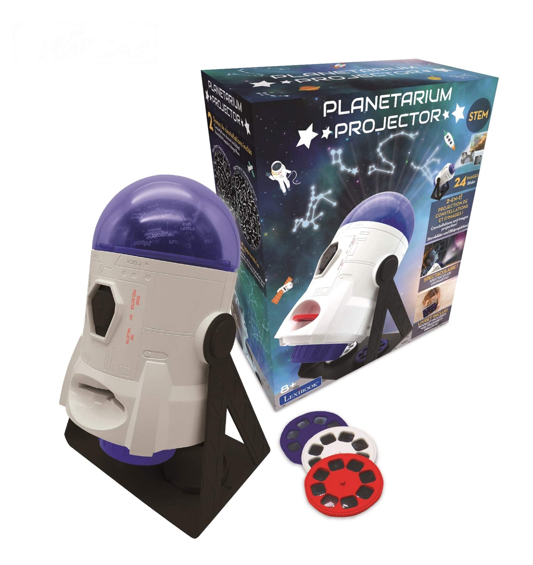 Planetarium Projector Lexibook 2 En 1 Sobre Constelaciones Con 24 Imágenes - Venta Internacional.