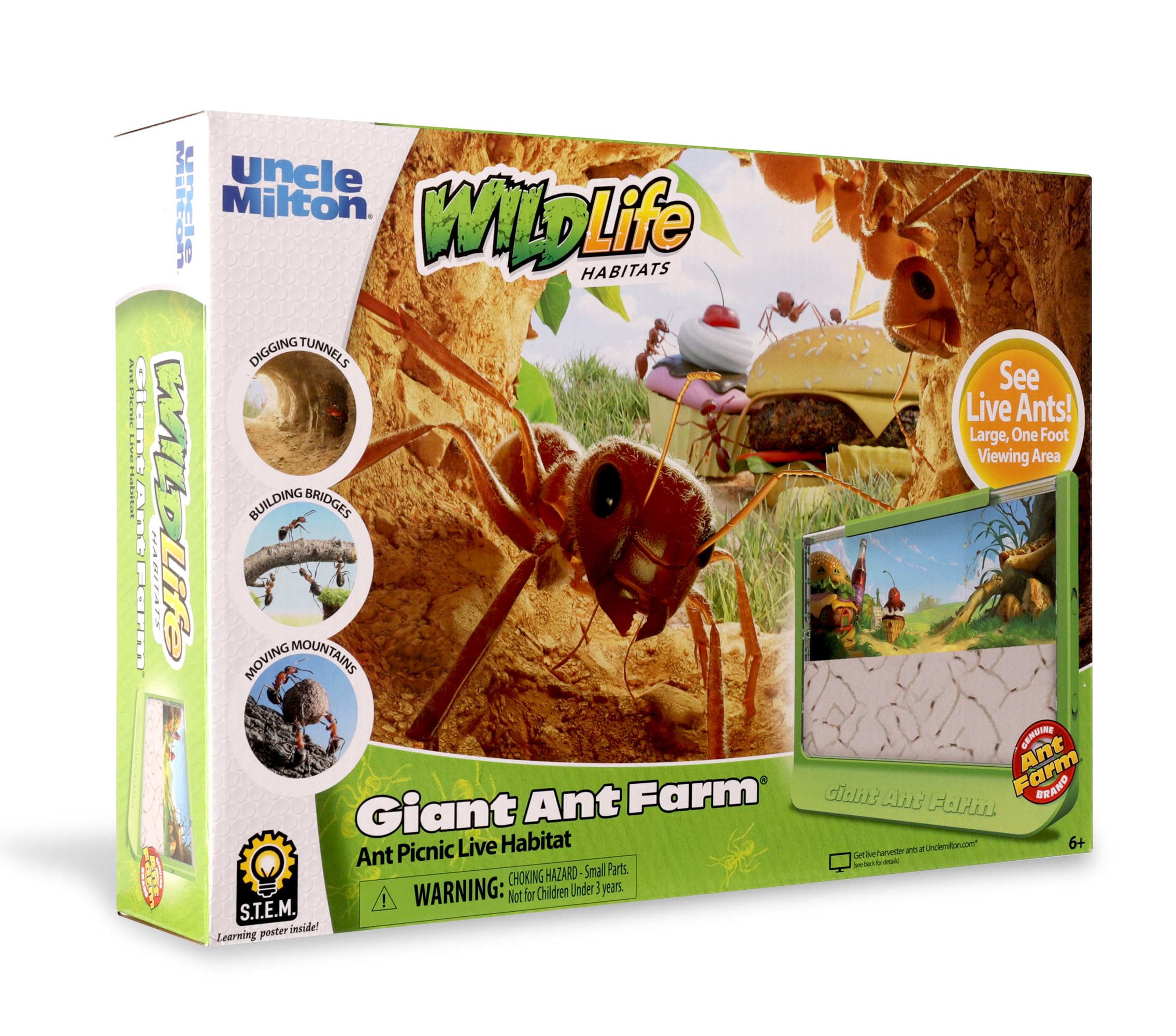 Foto 2 | Ant Farm Uncle Milton Giant Con Gran Área De Visualización, Color Verde - Venta Internacional.