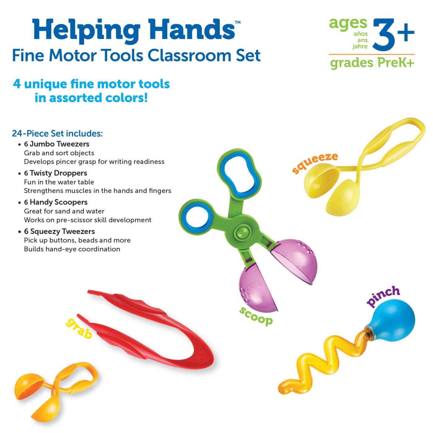Foto 5 pulgar | Juego De Herramientas De Motricidad Fina Learning Resources Helping Hands 24 Piezas - Venta Internacional.