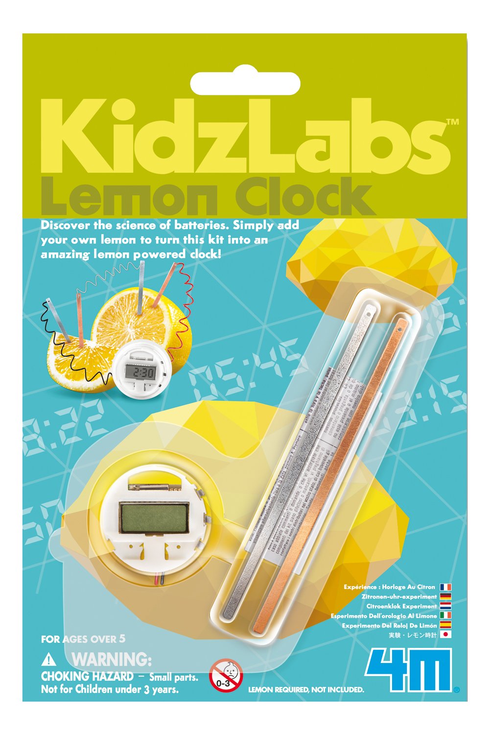 Kit De Experimentos Científicos Kidzlabs, Reloj Alimentado Con Limón De 4 M - Venta Internacional.