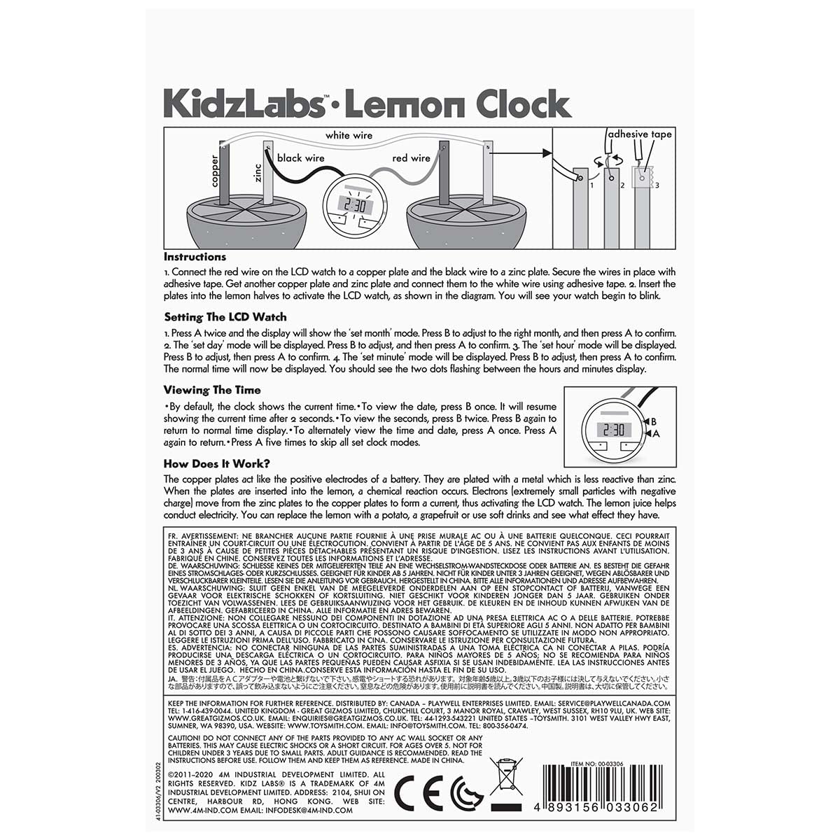 Foto 6 | Kit De Experimentos Científicos Kidzlabs, Reloj Alimentado Con Limón De 4 M - Venta Internacional.