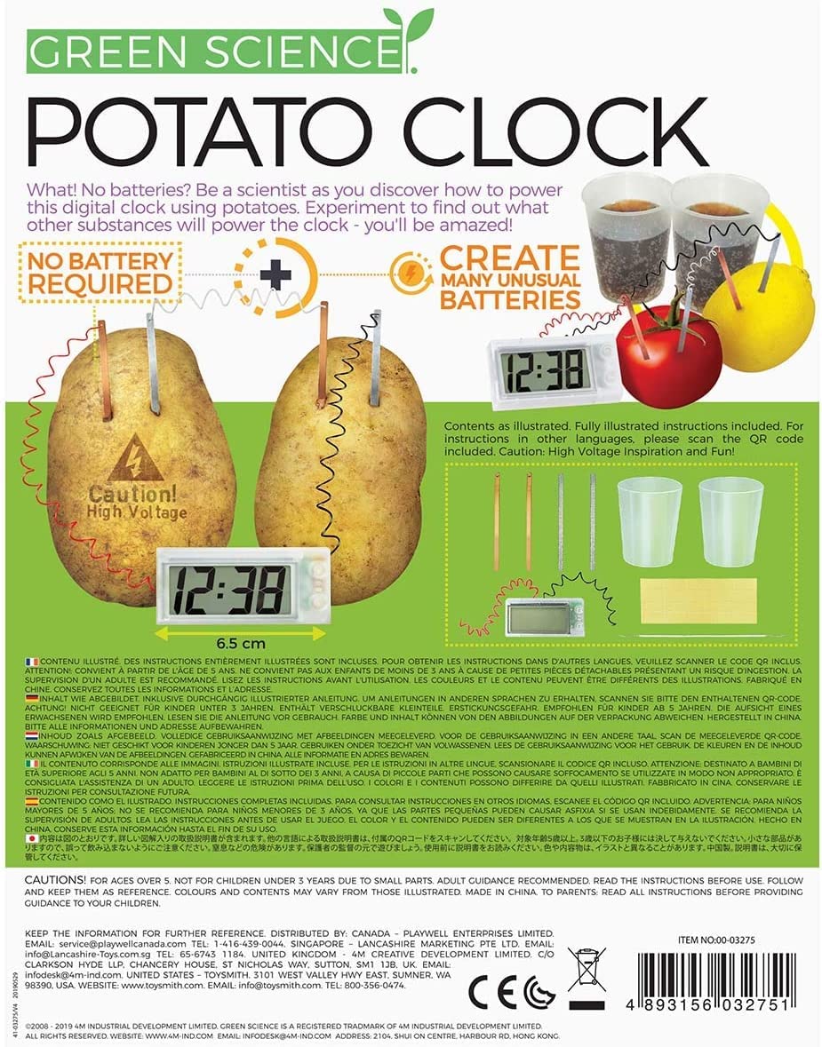 Foto 8 pulgar | Potato Clock, Laboratorio De Ingeniería Química Y Química, Bricolaje, 4 M - Venta Internacional.