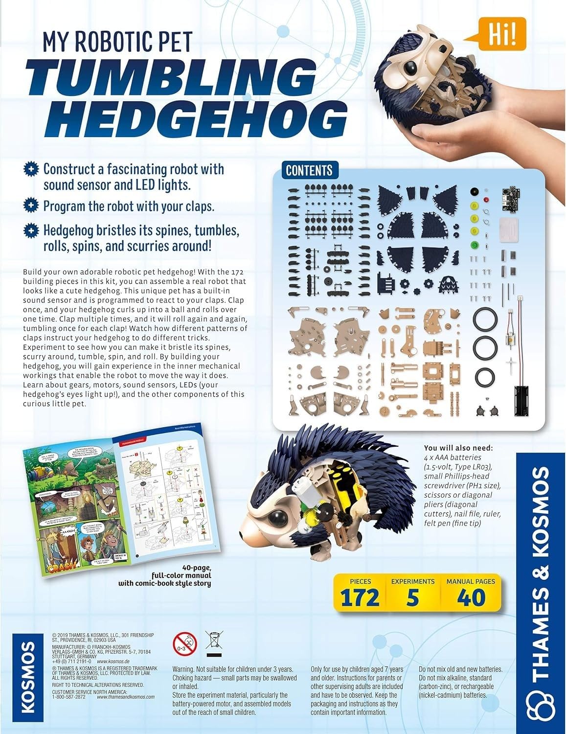 Foto 7 pulgar | Kit Stem Para Mascotas Robóticas Thames & Kosmos Tumbling Hedgehog - Venta Internacional.