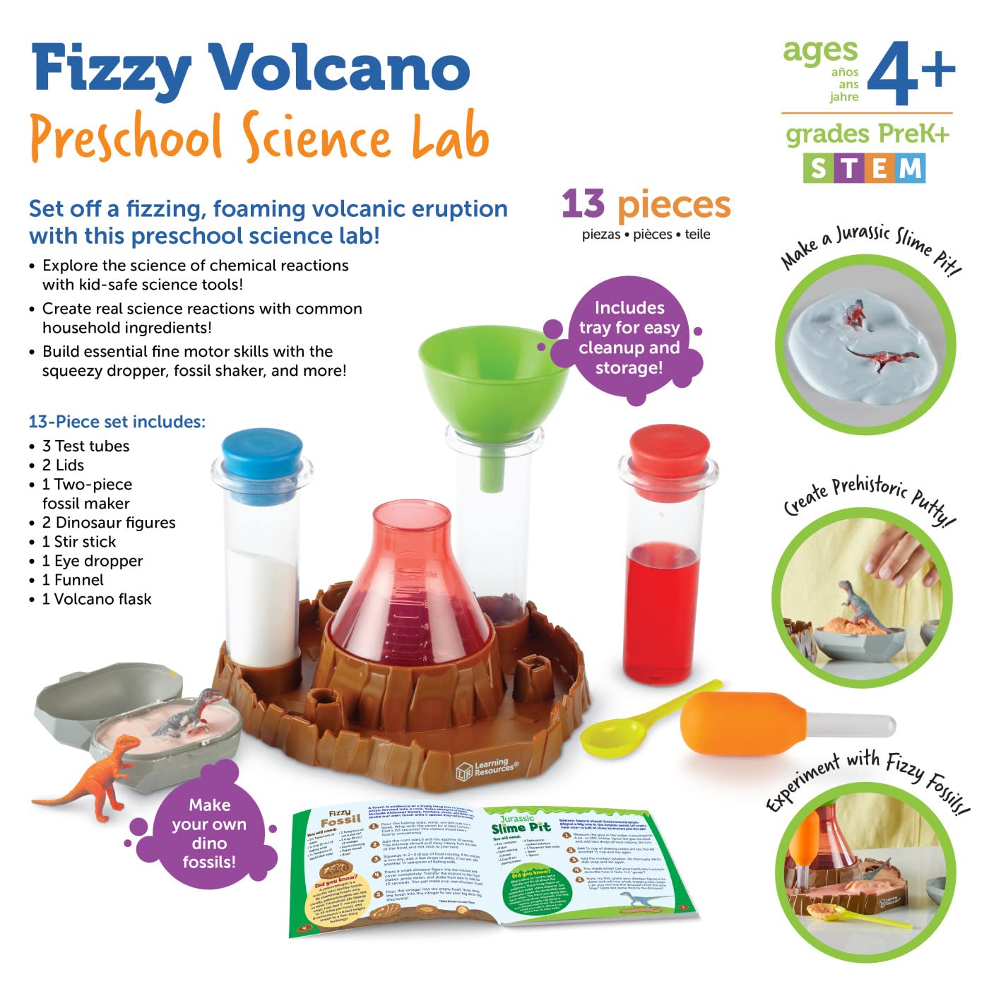 Foto 7 pulgar | Kit Científico, Recursos De Aprendizaje, Fizzy Volcano, 13 Piezas, 4 O Más - Venta Internacional.
