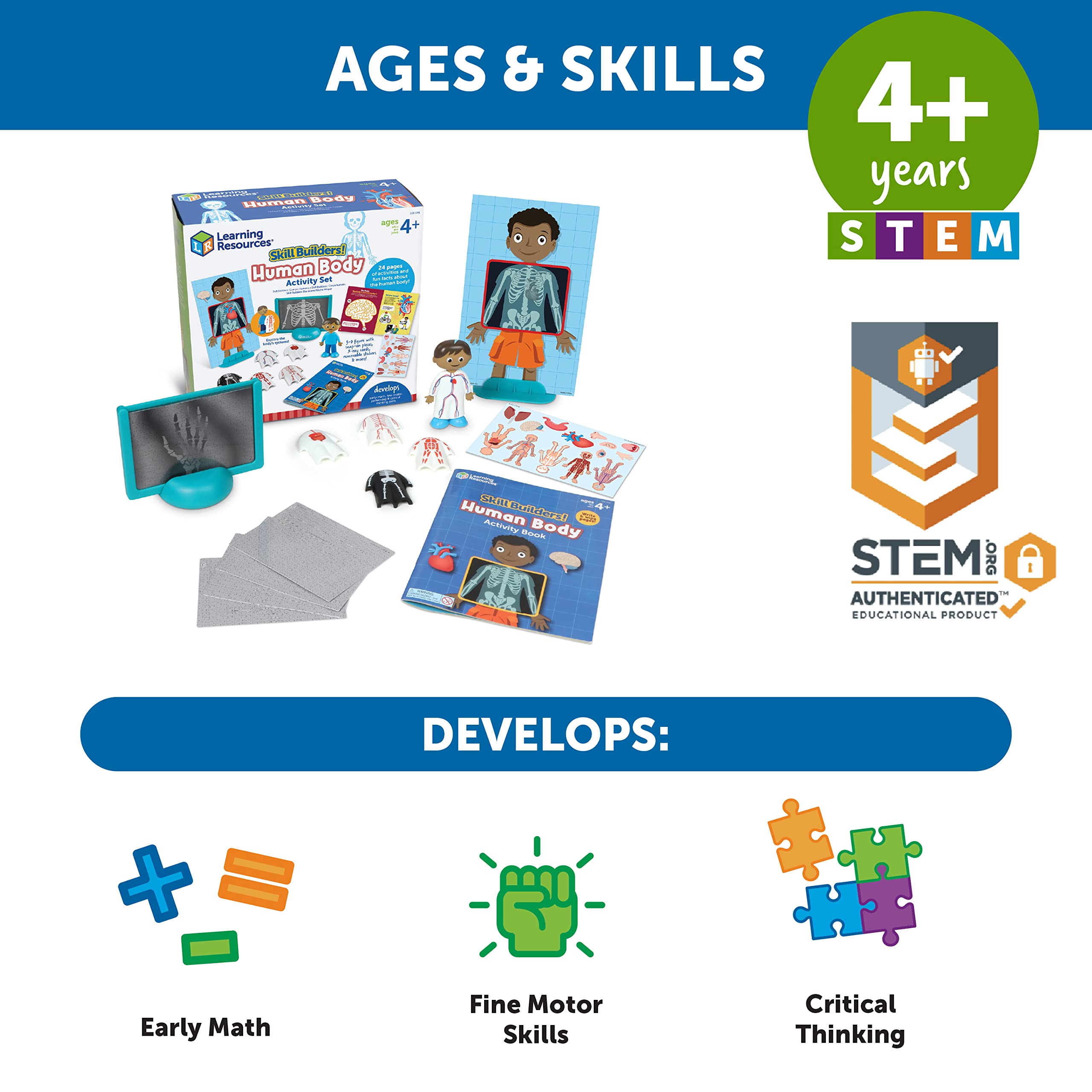 Foto 6 | Conjunto De Actividades, Recursos De Aprendizaje, Constructores De Habilidades, Cuerpo Humano, 4+ - Venta Internacional.