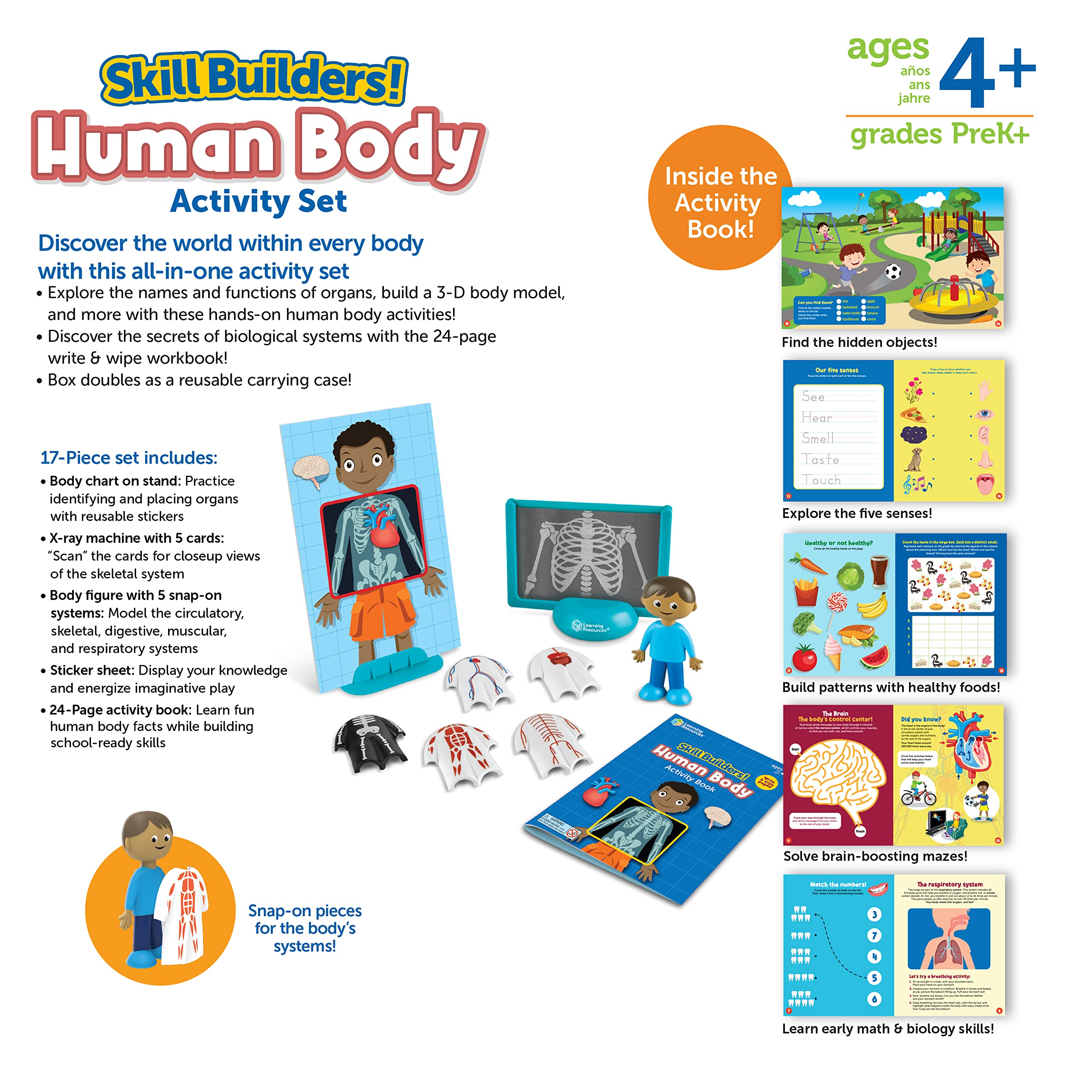 Foto 8 pulgar | Conjunto De Actividades, Recursos De Aprendizaje, Constructores De Habilidades, Cuerpo Humano, 4+ - Venta Internacional.
