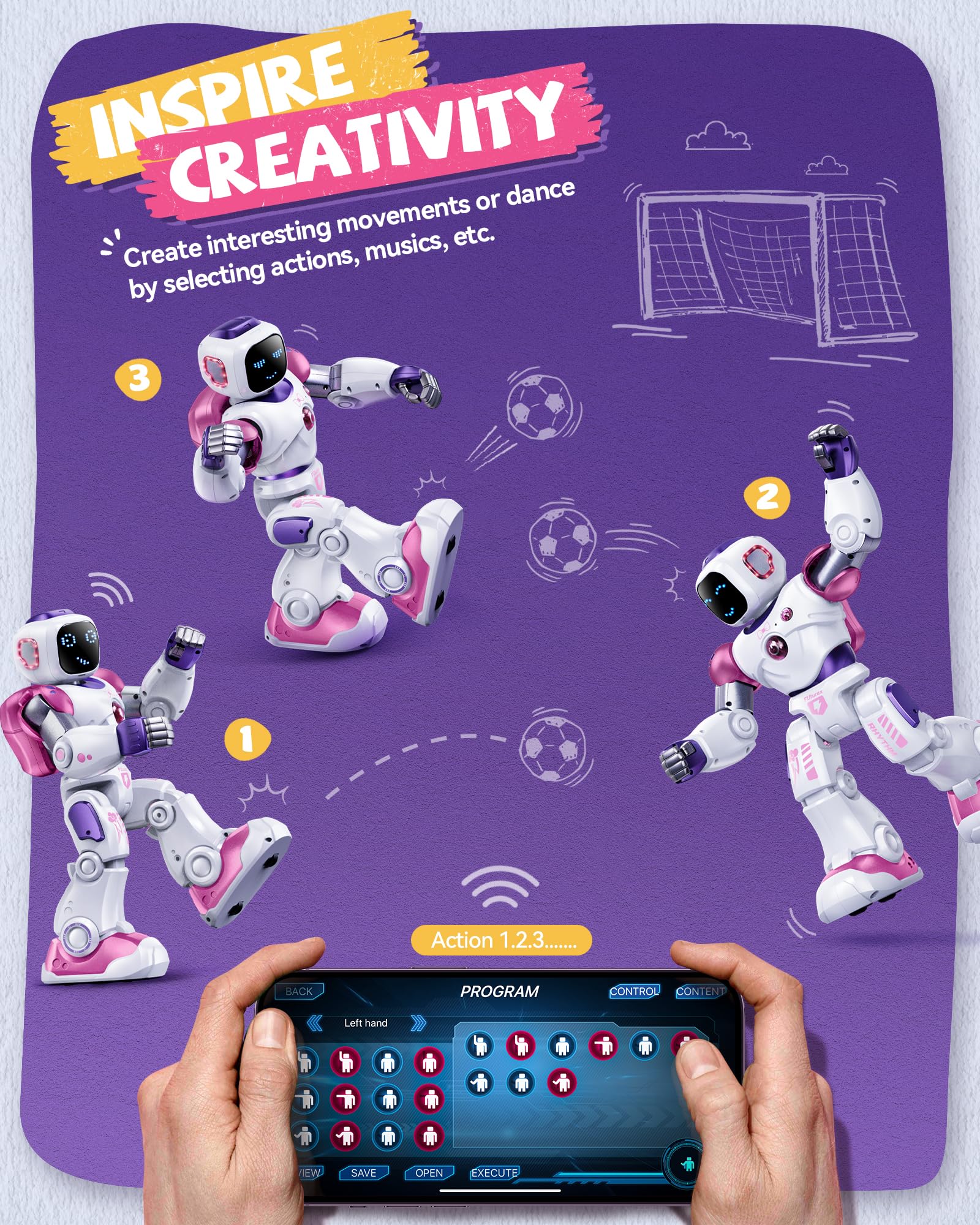 Foto 5 pulgar | Robot Inteligente De Juguete Ruko 1088 Stem Programable Para Niños, Color Rosa - Venta Internacional.