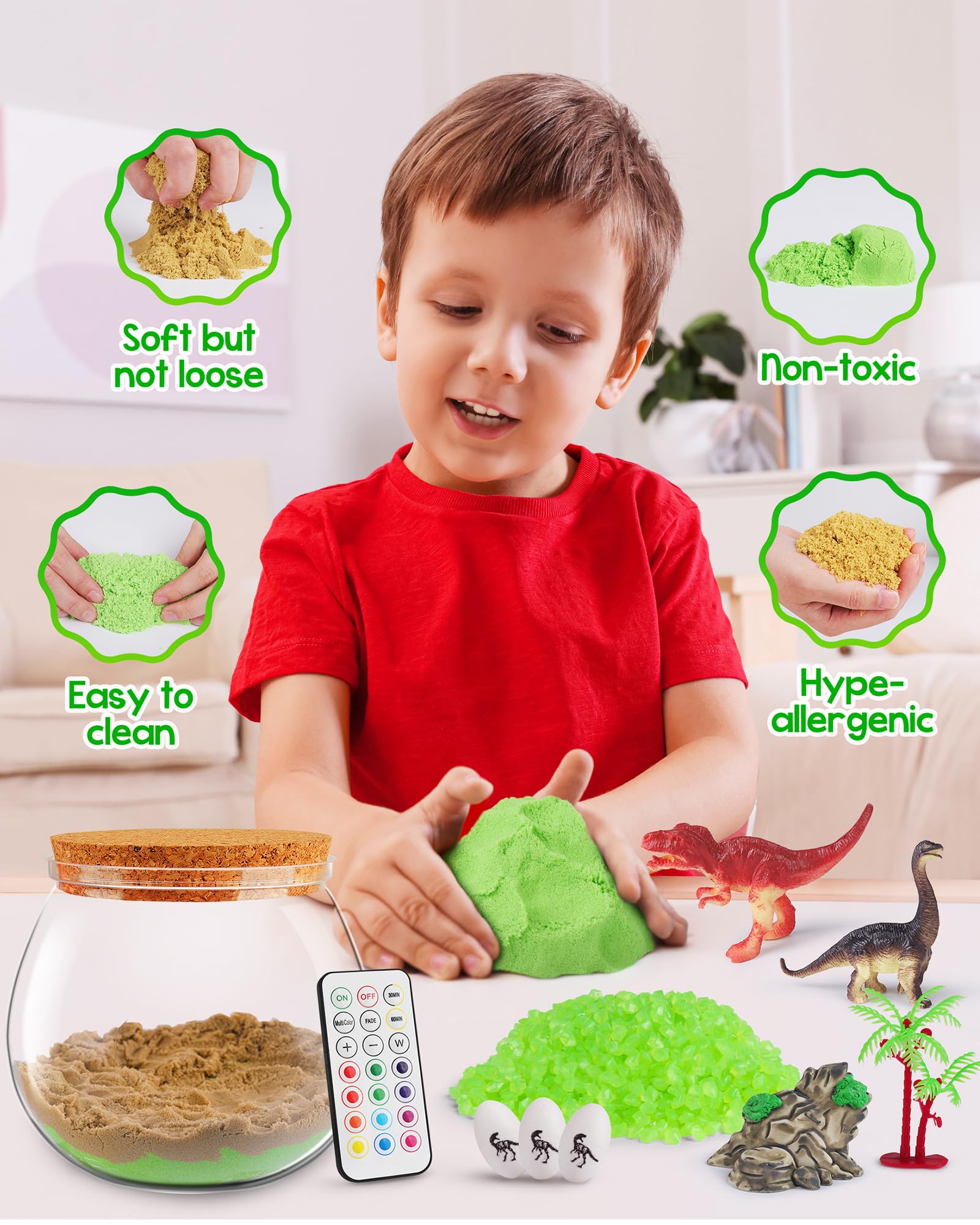 Foto 4 pulgar | Kit De Terrario D-fantix Dinosaur Toys Con Luz Nocturna Led Para Niños - Venta Internacional.