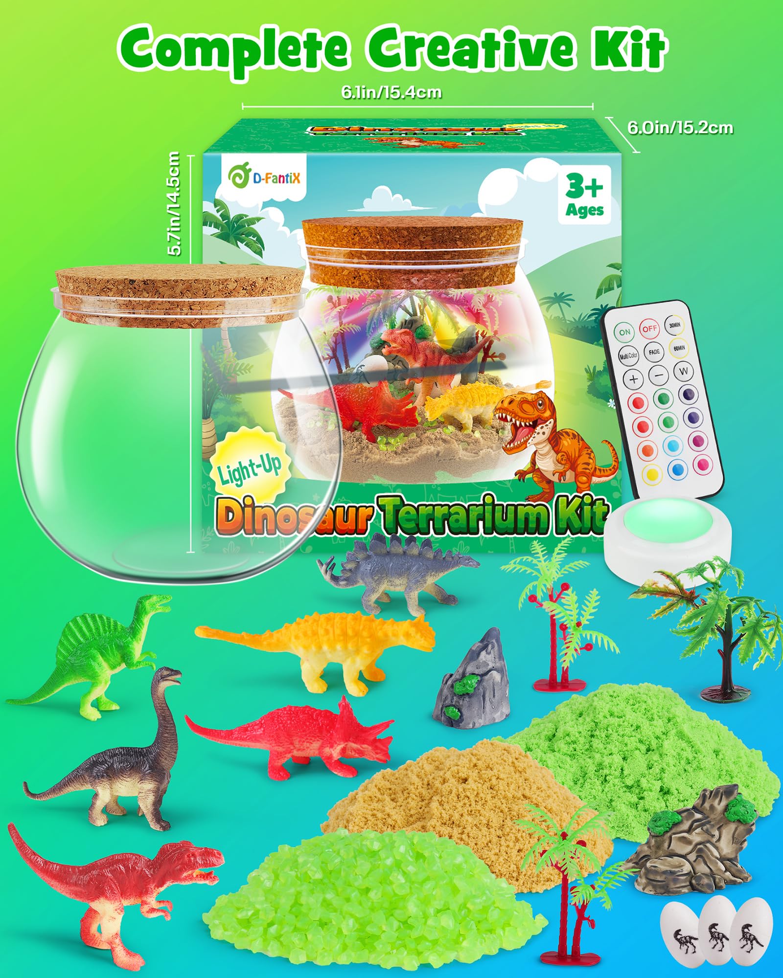 Foto 5 pulgar | Kit De Terrario D-fantix Dinosaur Toys Con Luz Nocturna Led Para Niños - Venta Internacional.
