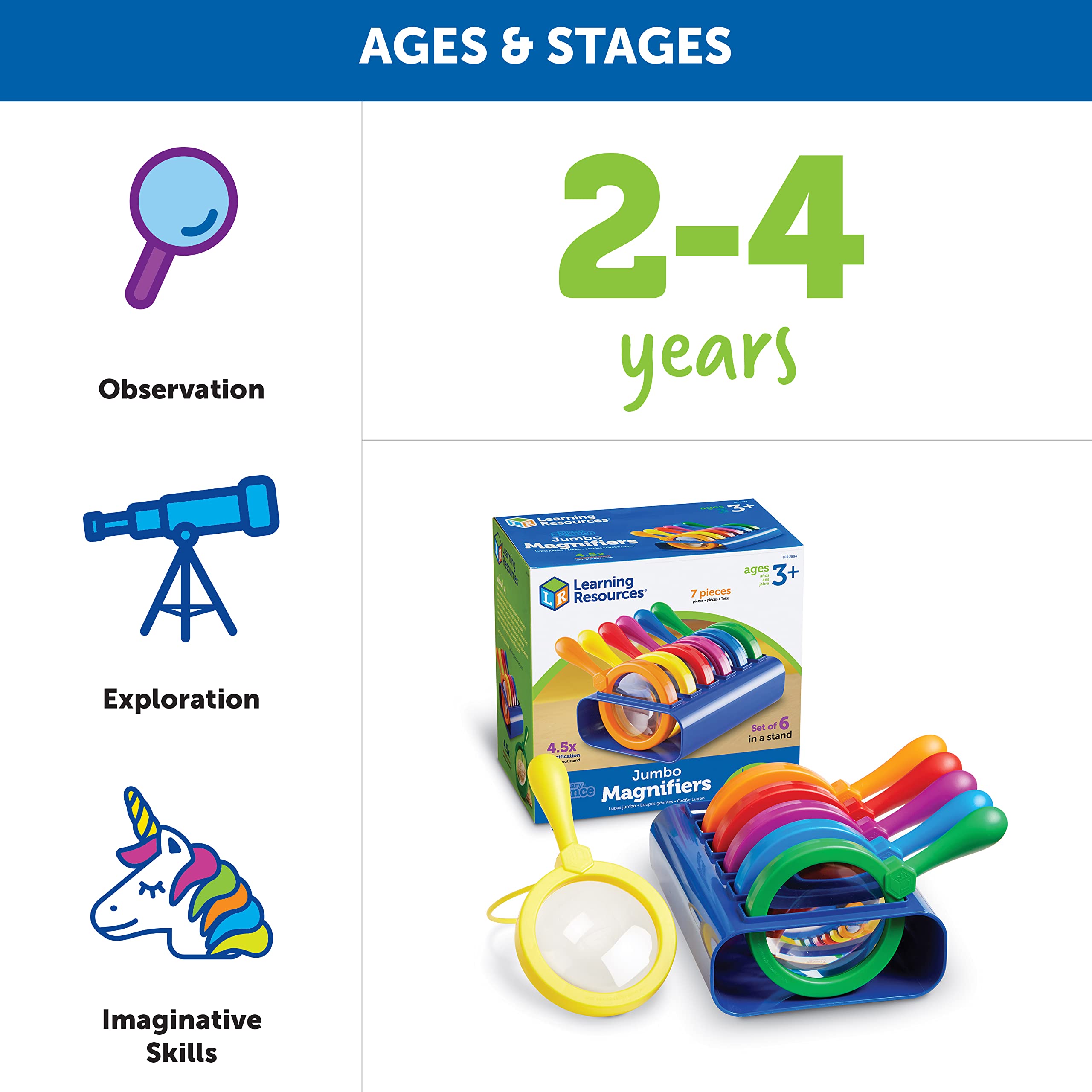 Foto 6 pulgar | Lupas Learning Resources Primary Science Jumbo, 6 Unidades - Venta Internacional.