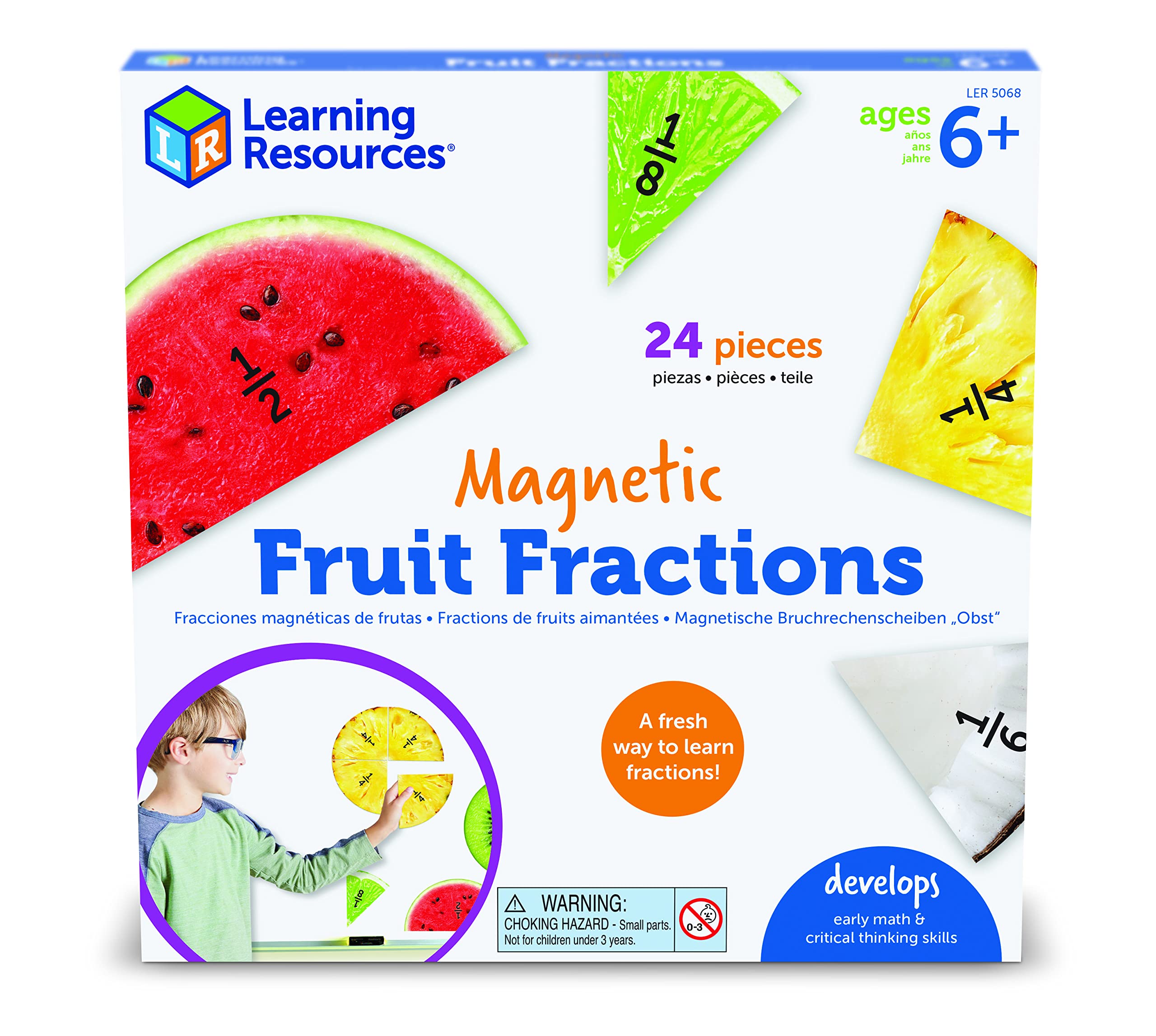 Recursos De Aprendizaje Sobre Fracciones Magnéticas De Frutas Para Niños Mayores De 6 Años - Venta Internacional.