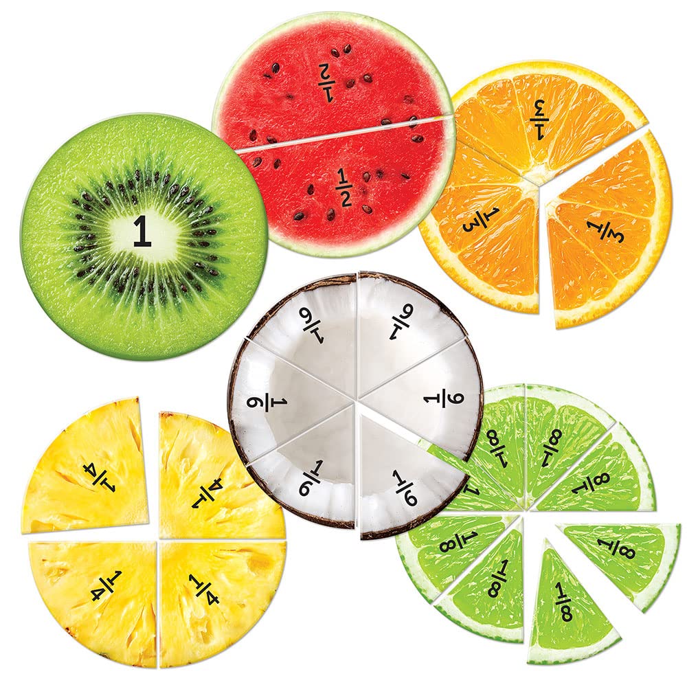 Foto 4 pulgar | Recursos De Aprendizaje Sobre Fracciones Magnéticas De Frutas Para Niños Mayores De 6 Años - Venta Internacional.