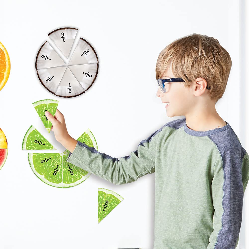 Foto 5 pulgar | Recursos De Aprendizaje Sobre Fracciones Magnéticas De Frutas Para Niños Mayores De 6 Años - Venta Internacional.