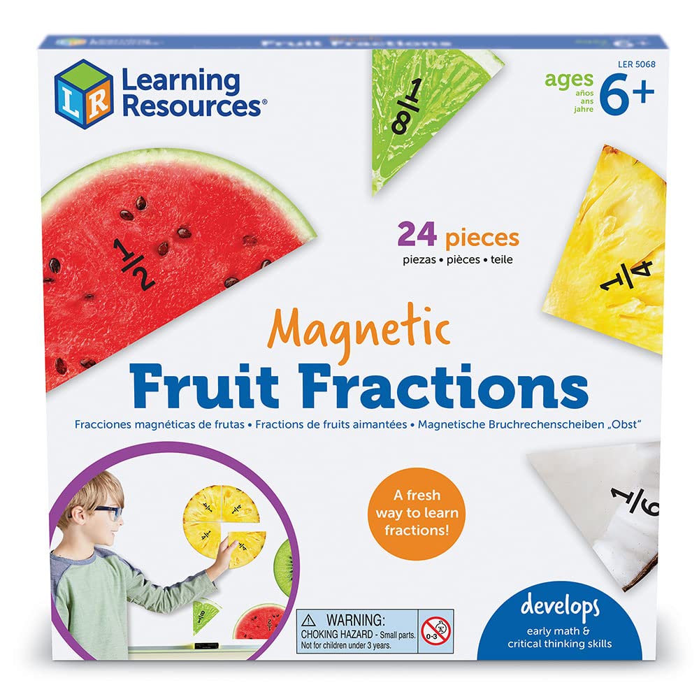 Foto 7 pulgar | Recursos De Aprendizaje Sobre Fracciones Magnéticas De Frutas Para Niños Mayores De 6 Años - Venta Internacional.