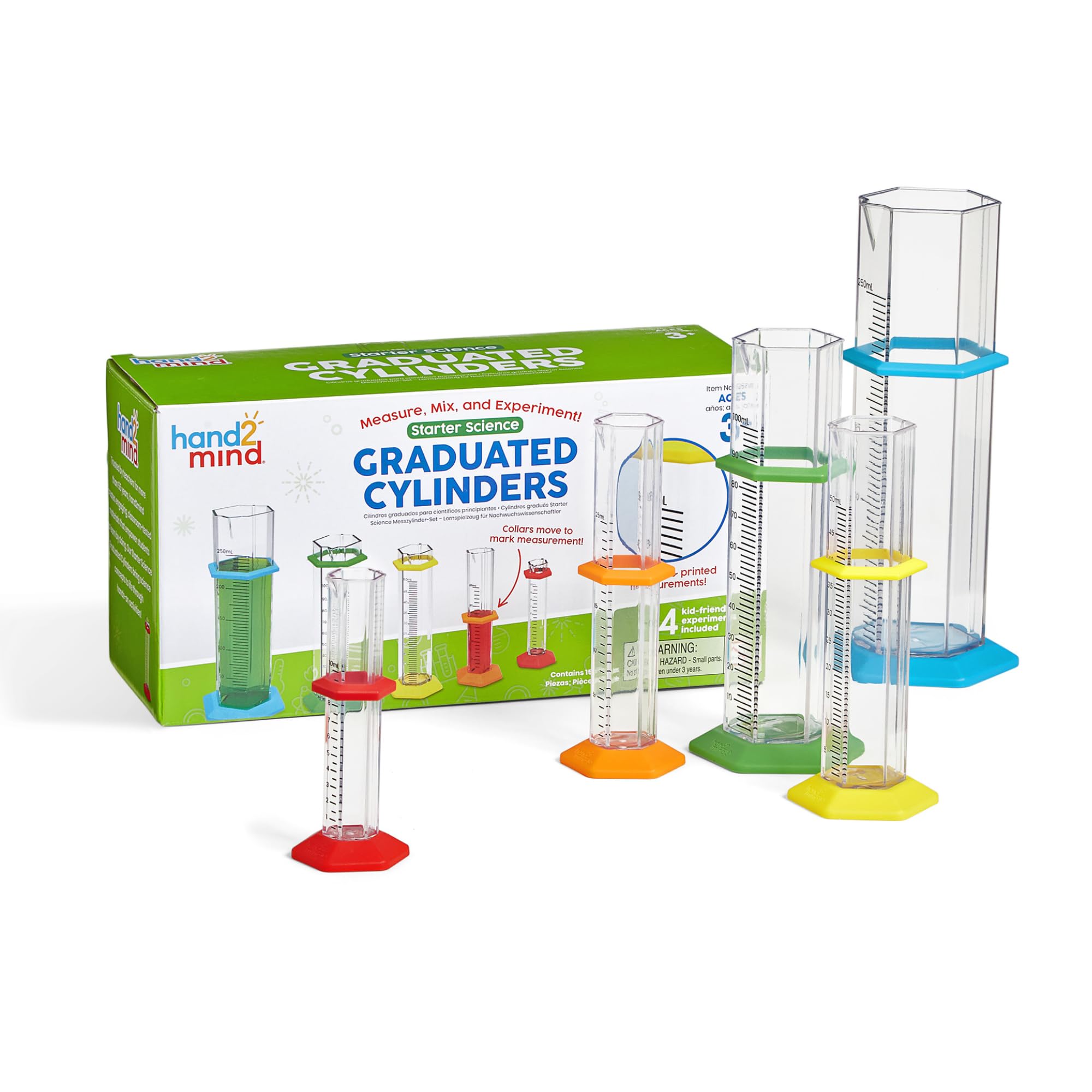 Foto 2 pulgar | Set De Cilindros Graduados Science Hand2mind Starter Kids De 10 A 250 Ml - Venta Internacional.