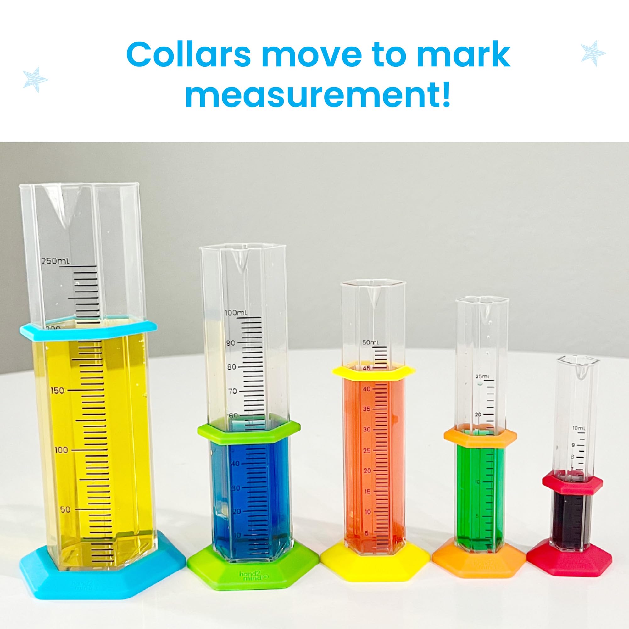 Foto 6 pulgar | Set De Cilindros Graduados Science Hand2mind Starter Kids De 10 A 250 Ml - Venta Internacional.