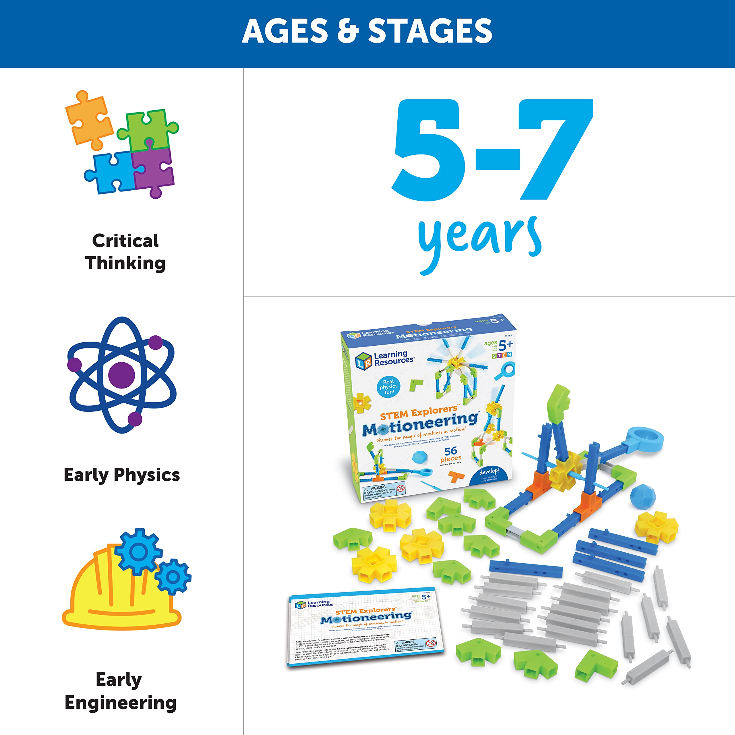 Foto 7 pulgar | Recursos De Aprendizaje De Juguetes Stem Stem Explorers Motioneering 56 Piezas - Venta Internacional.