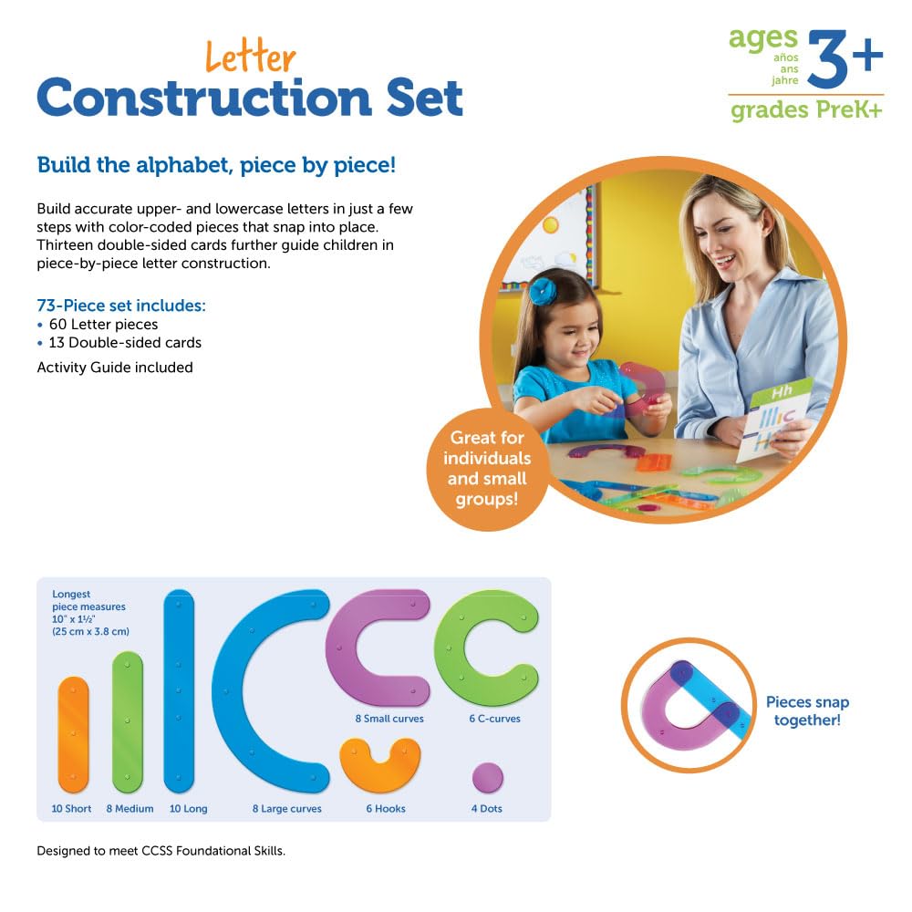 Foto 7 pulgar | Set De Actividades, Recursos De Aprendizaje, Construcción De Letras, 60 Piezas - Venta Internacional.
