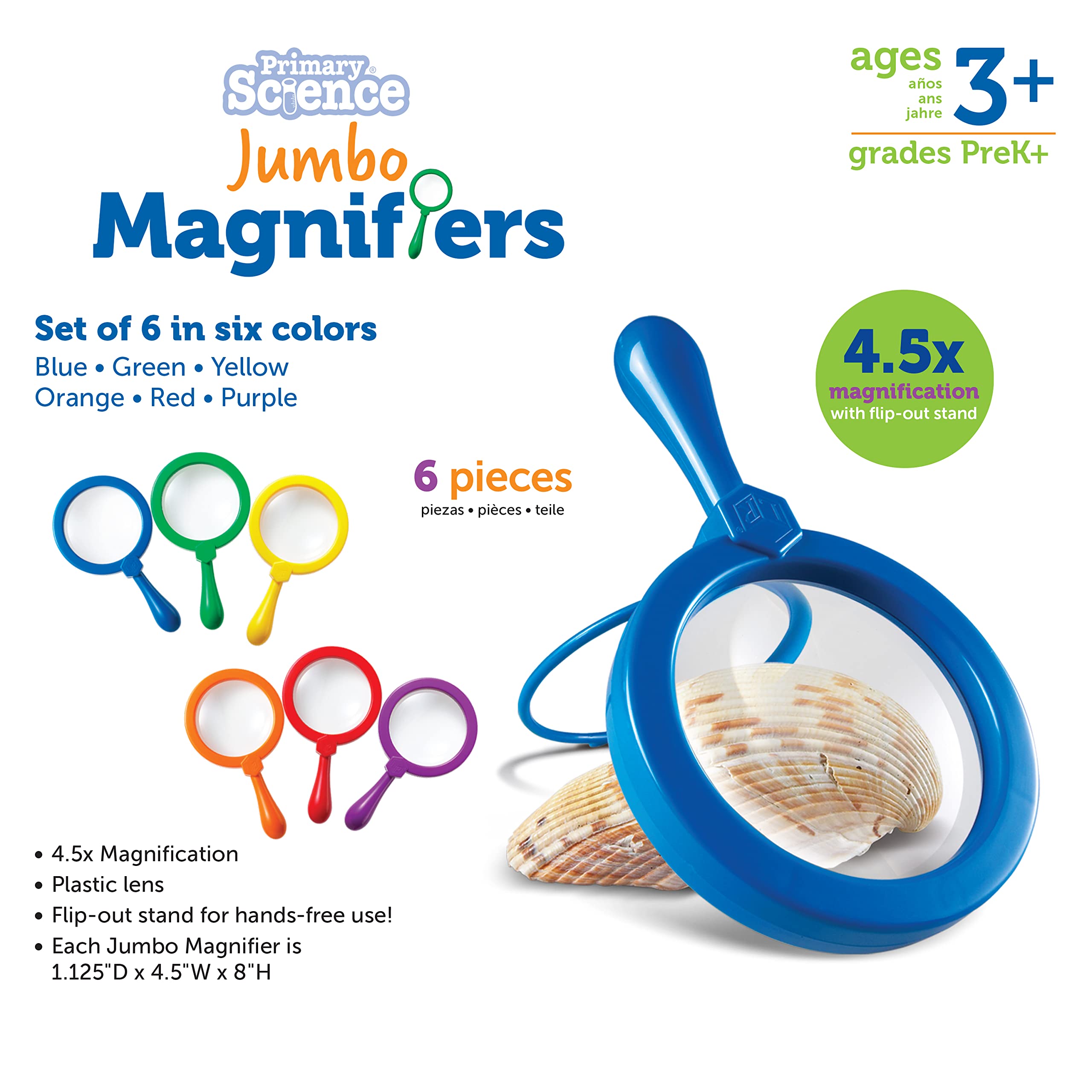 Foto 7 pulgar | Magnifiers Learning Resources Jumbo, 6 Piezas, Para Niños Mayores De 3 Años - Venta Internacional.