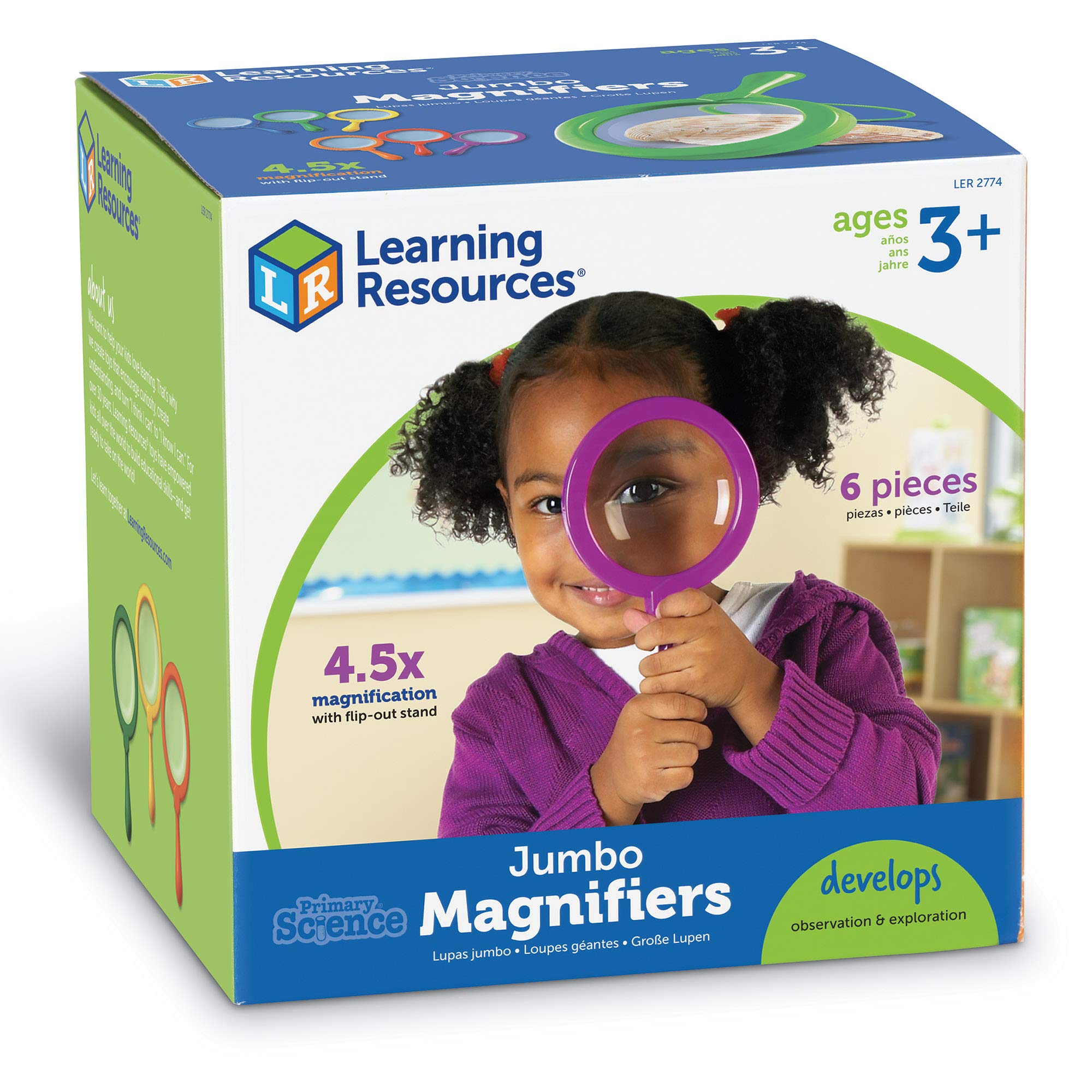 Foto 8 pulgar | Magnifiers Learning Resources Jumbo, 6 Piezas, Para Niños Mayores De 3 Años - Venta Internacional.