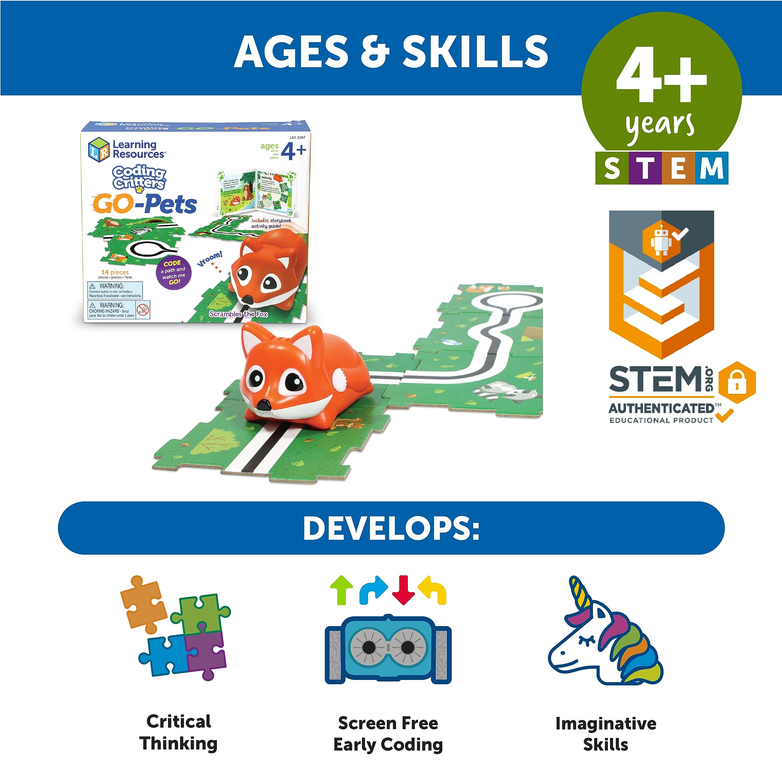 Foto 5 | Coding Critters Go Pets Scrambles The Fox Early Coding Toy - Venta Internacional.