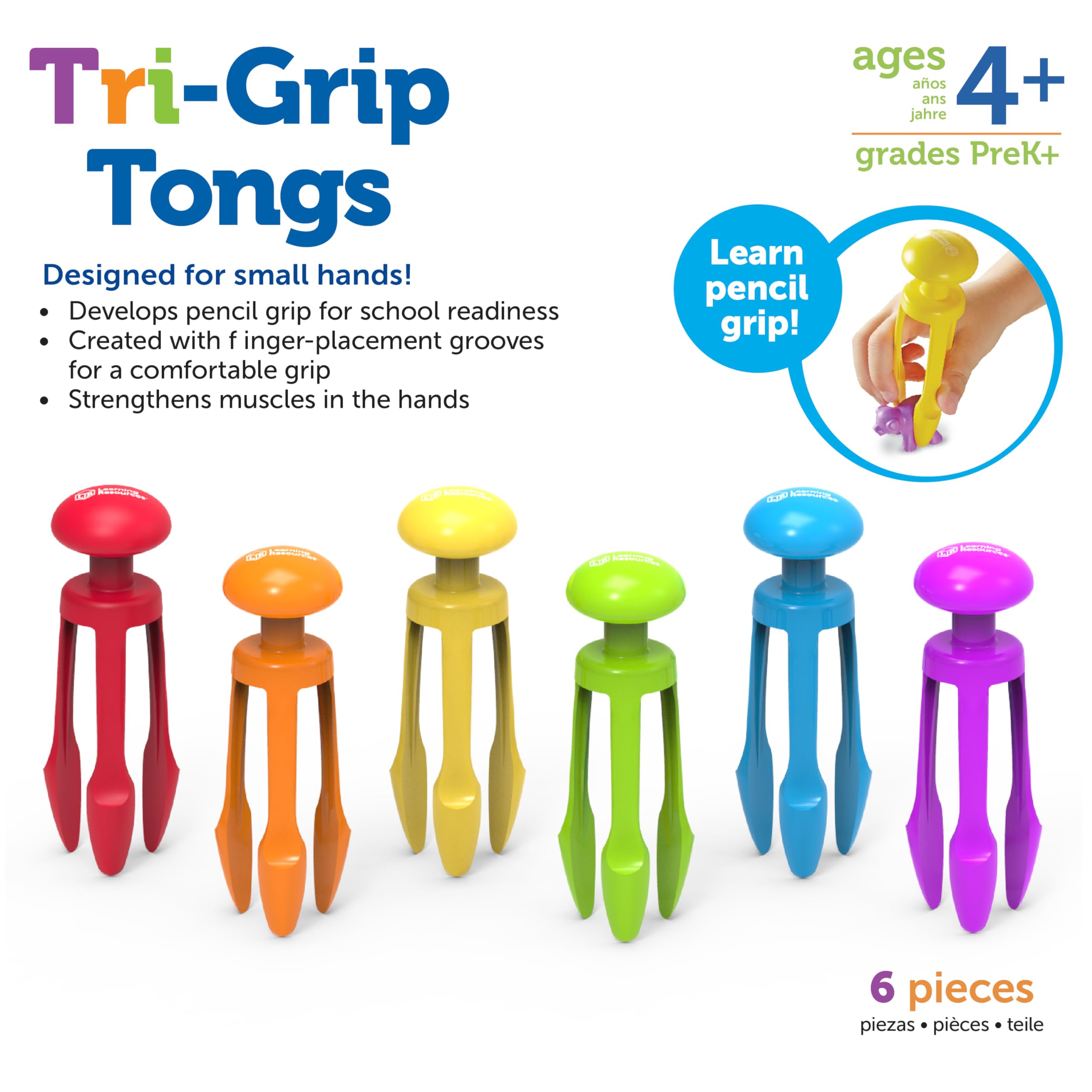 Foto 7 pulgar | Juego De 6 Pinzas Fine Motor Toy Learning Resources De 3 Puntas - Venta Internacional.