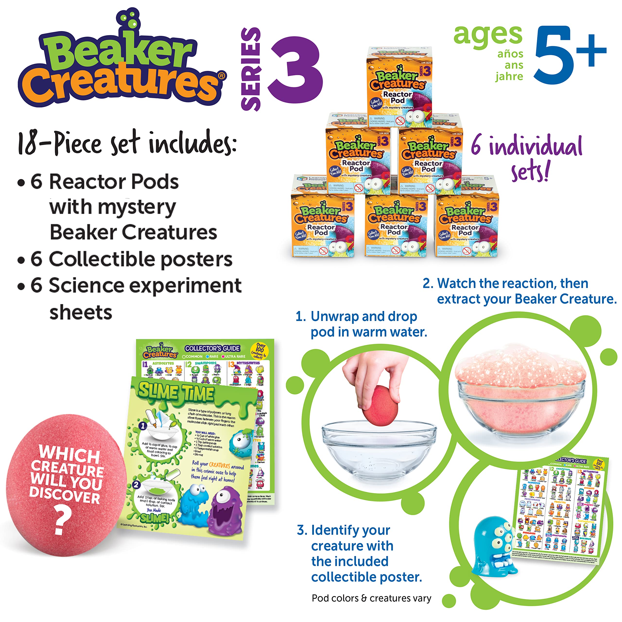 Foto 6 pulgar | Beaker Creatures Series 3 De Toy Learning Resources, Paquete De 6 Unidades, 5 O Más - Venta Internacional.