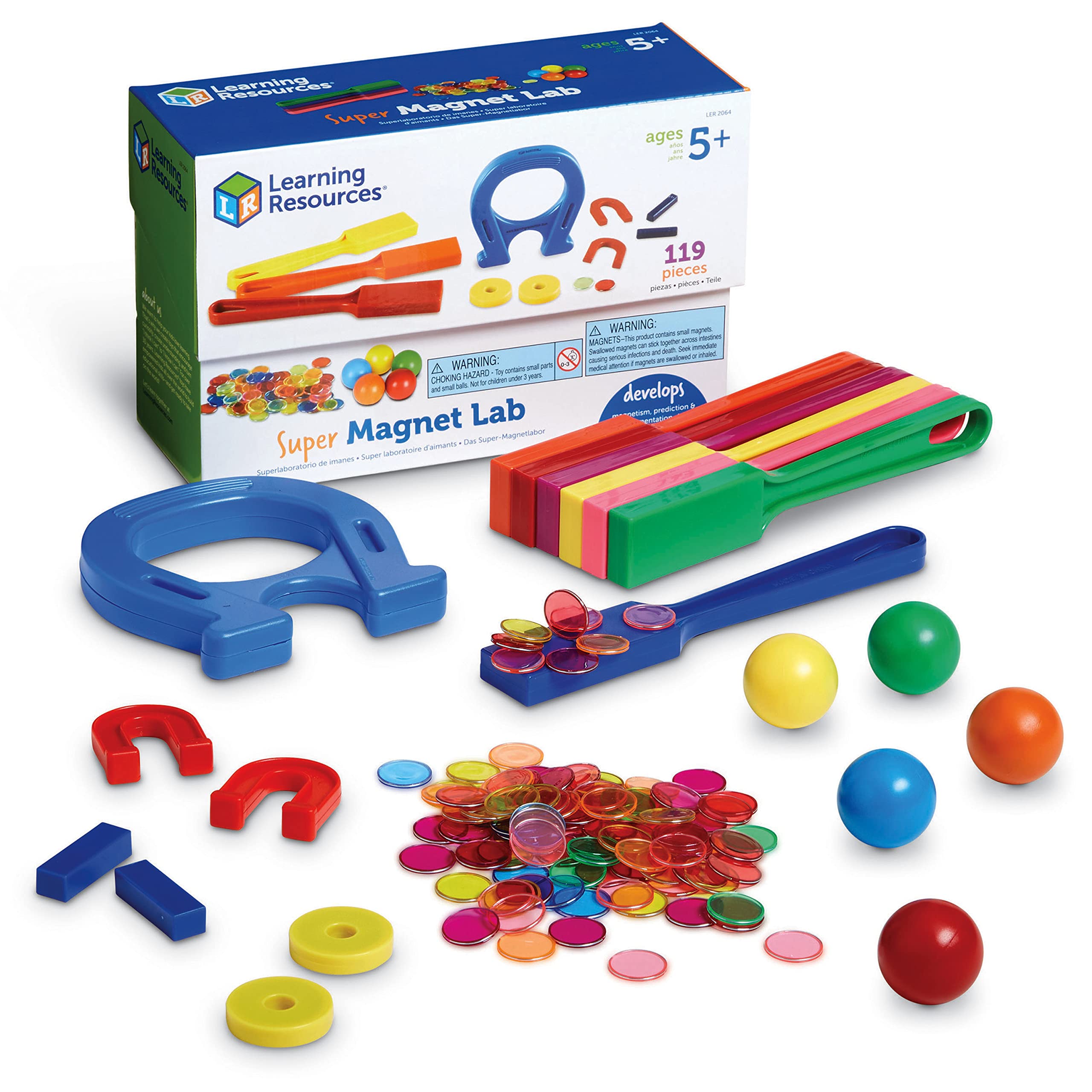Kit Magnet Lab Learning Resources Super 119 Piezas Para Mayores De 5 Años - Venta Internacional.