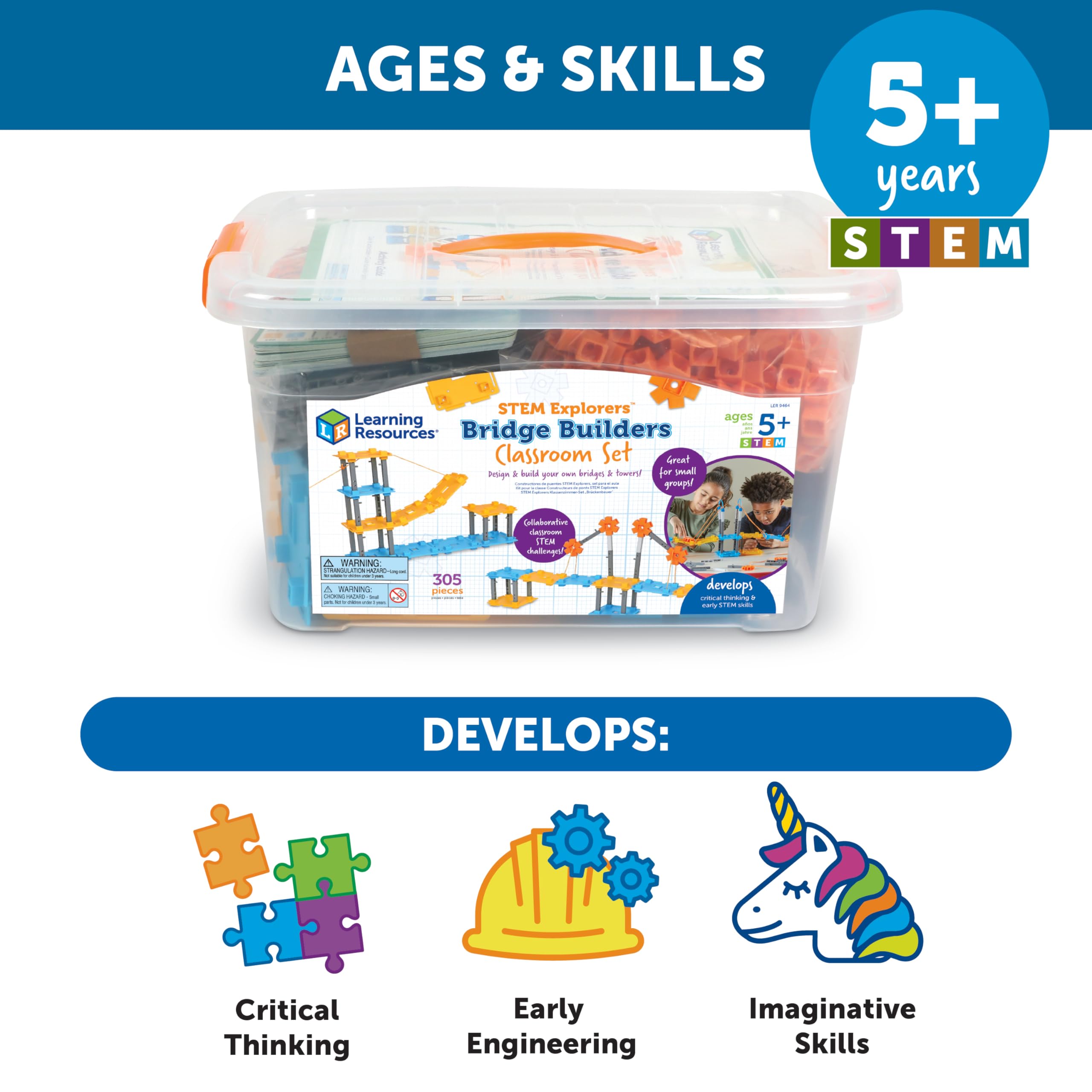 Foto 6 pulgar | Classroom Resources Learning Resources Stem Explorers Bridge, 305 Piezas - Venta Internacional.