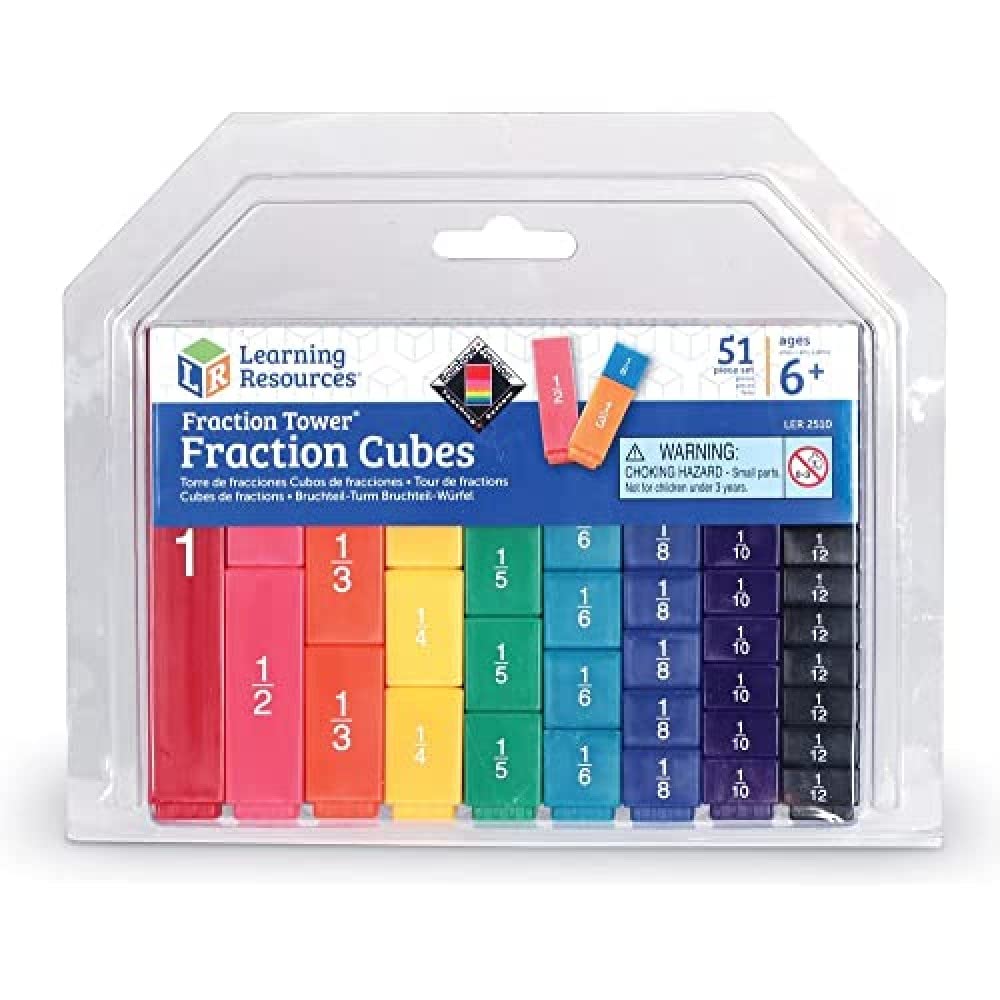 Fraction Tower Fraction Cubes, Recursos De Aprendizaje, 51 Piezas - Venta Internacional.
