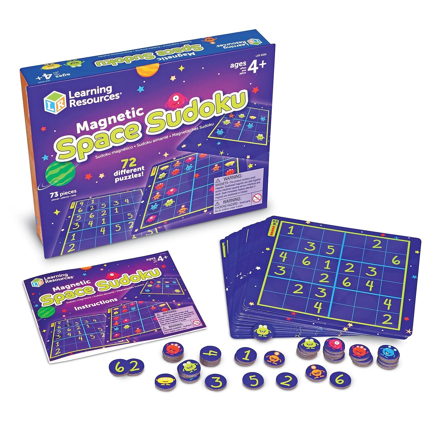 Recursos De Aprendizaje De Sudoku De Magnetic Space, 72 Piezas, Más De 4 Años - Venta Internacional.