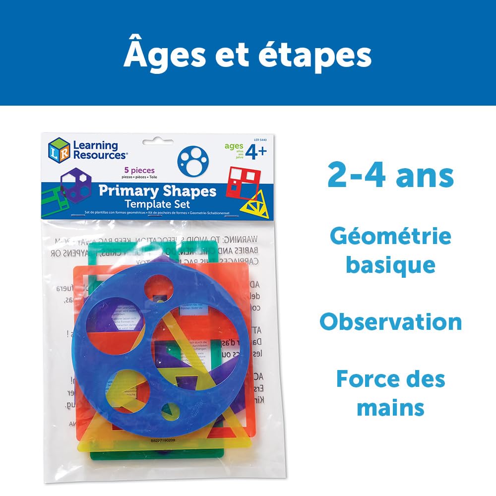 Foto 6 pulgar | Conjunto De Plantillas Con Forma De Recursos De Aprendizaje Primarios, 5 Piezas, 4 O Más - Venta Internacional.