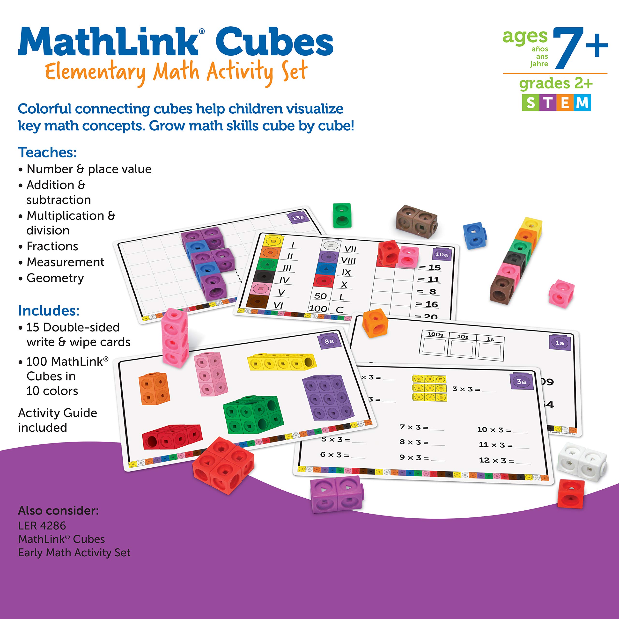 Foto 7 pulgar | Juego De Recursos De Aprendizaje Mathlink Cubes De 115 Piezas Para Mayores De 7 Años - Venta Internacional.